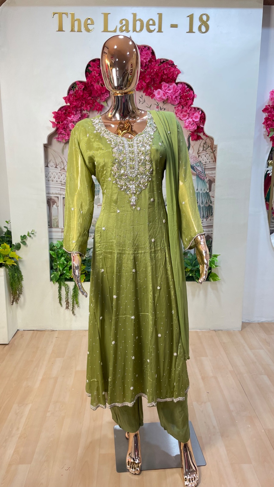 Green Anarkali dress