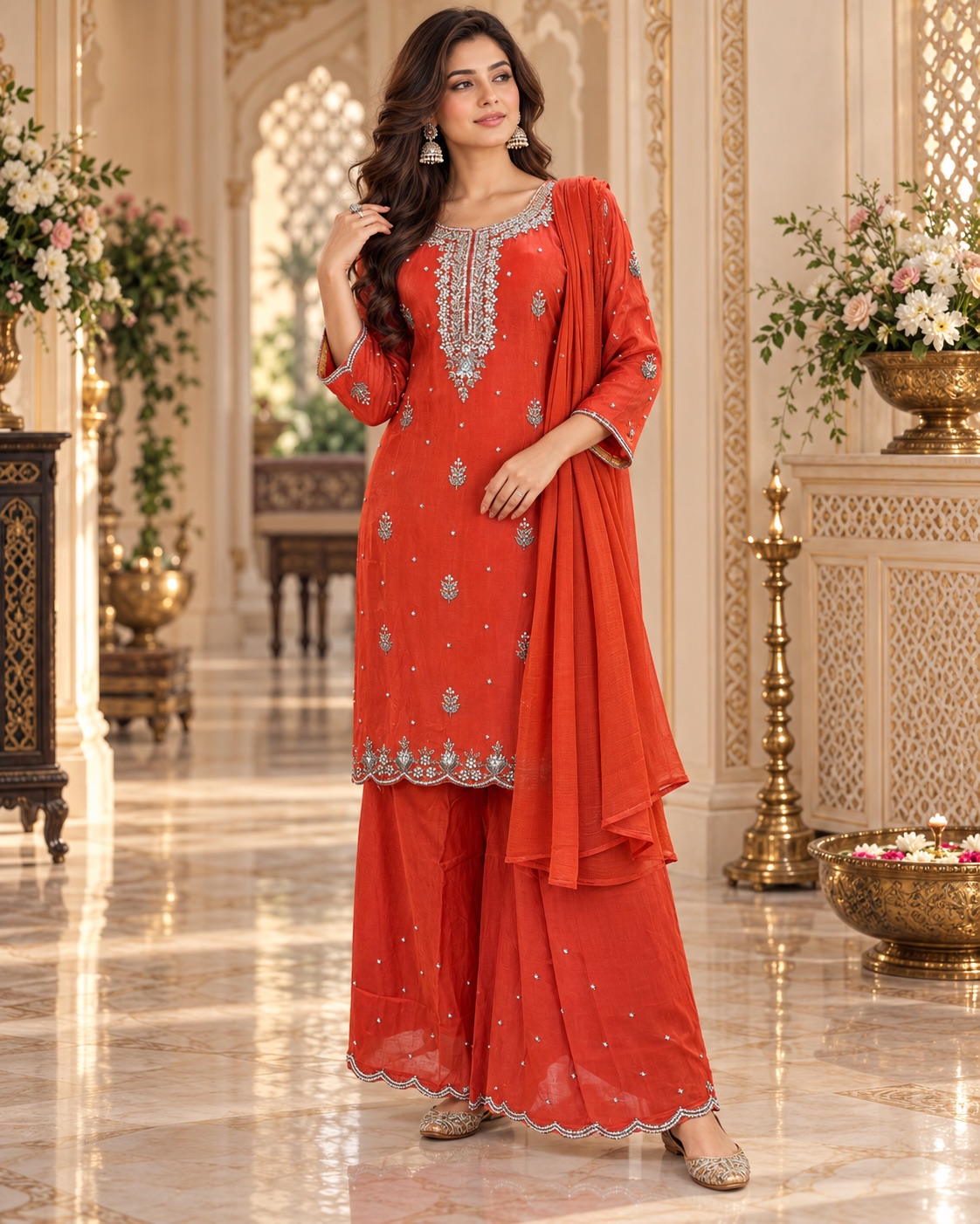 Orange kurti set