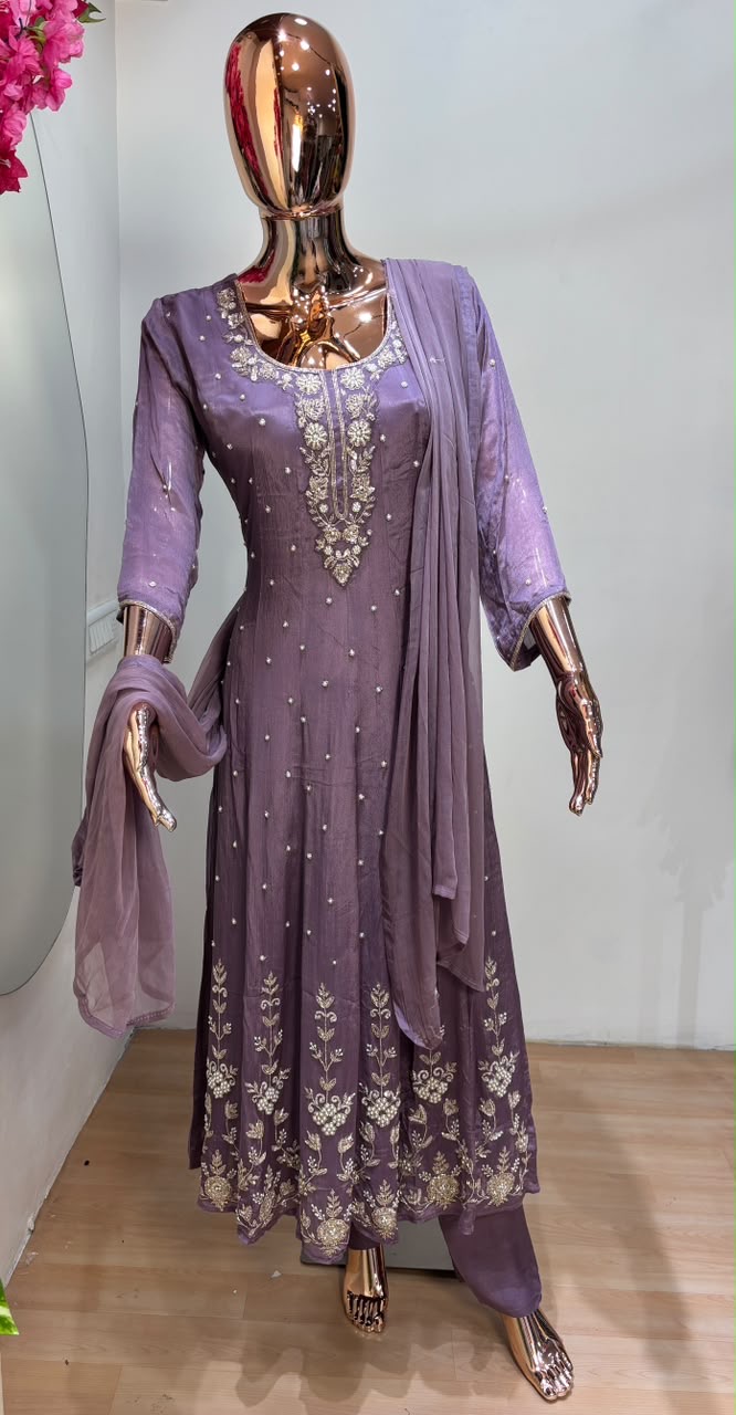 Lavender Anarkali dress
