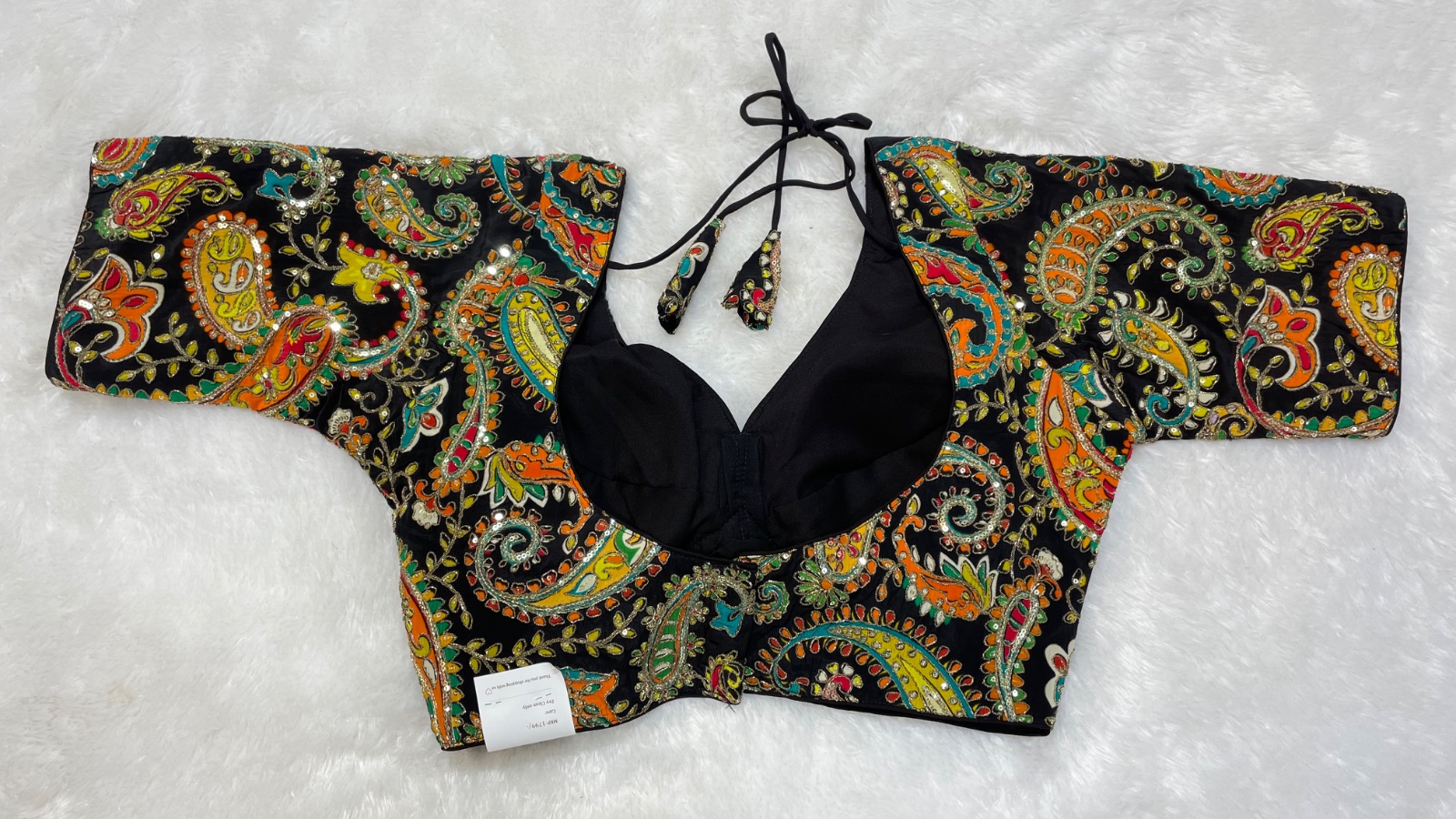 Embroidery , shimmering sequin blouse angle 3