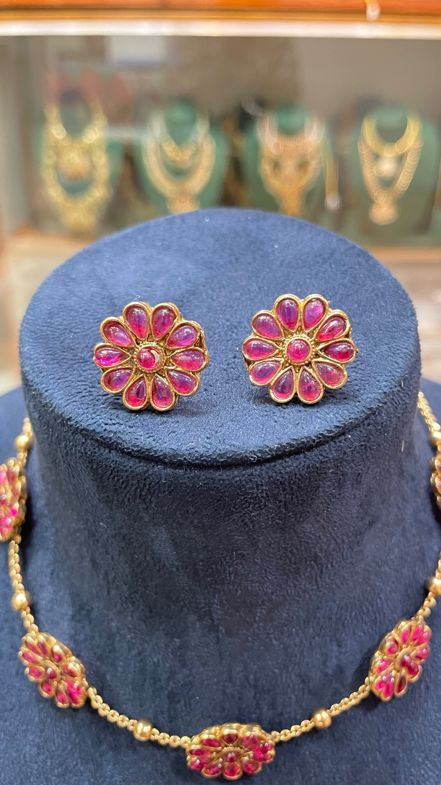 pink stones with flower design