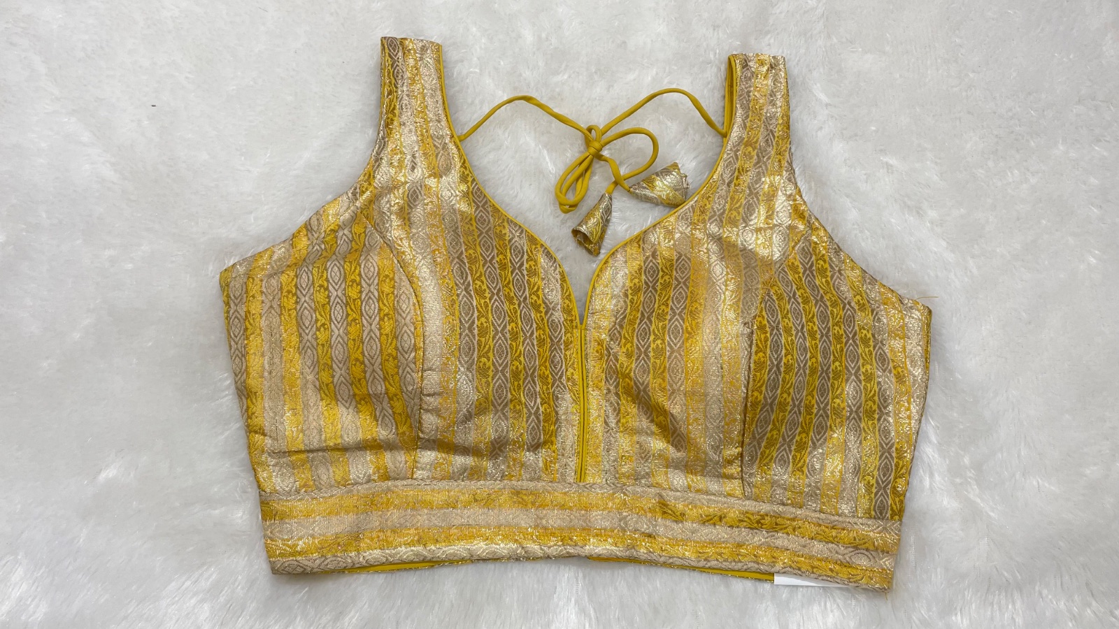 Brocade blouse in Lemon Yellow