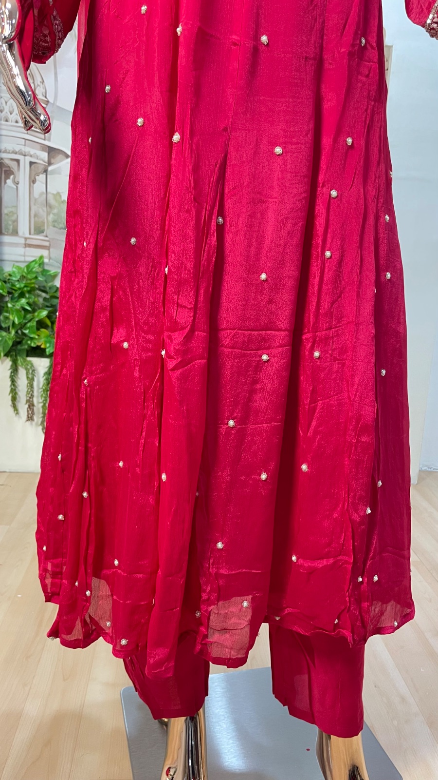 Pink Anarkali dress angle 6