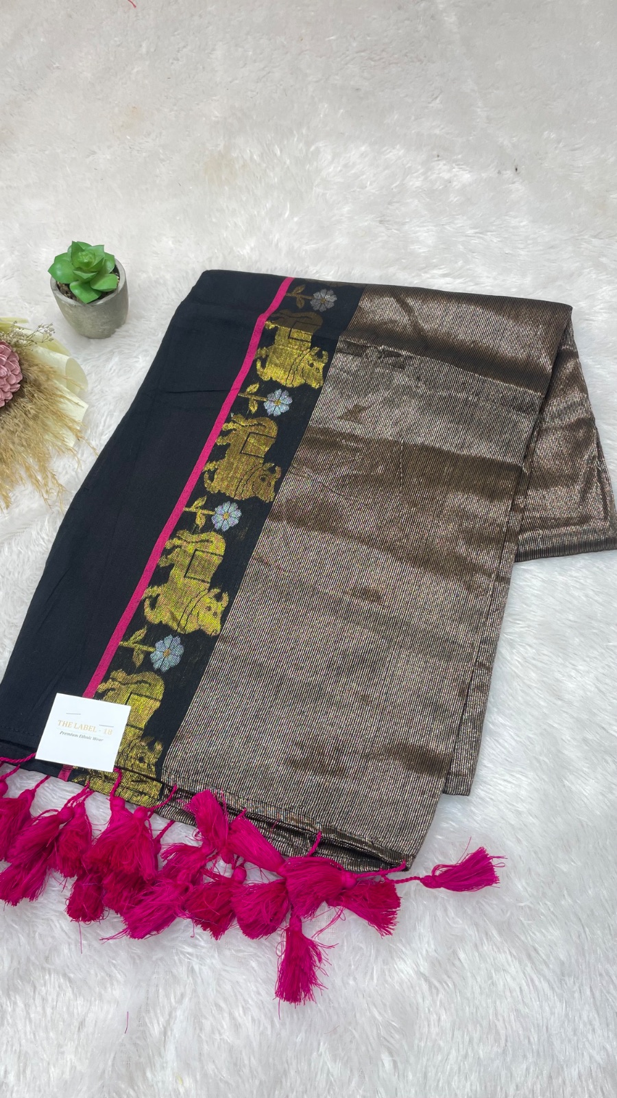 Cow pattern cotton saree