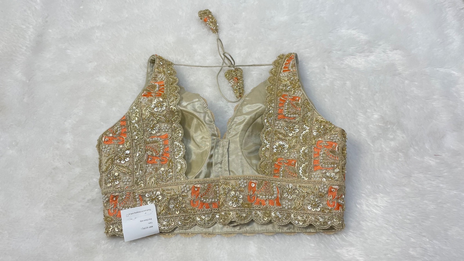 Ivory full worked blouse angle 2