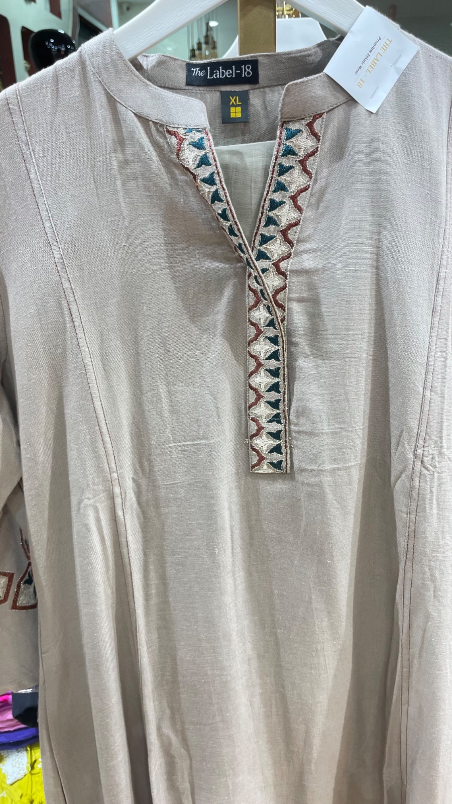Light grey Lenin dress angle 2