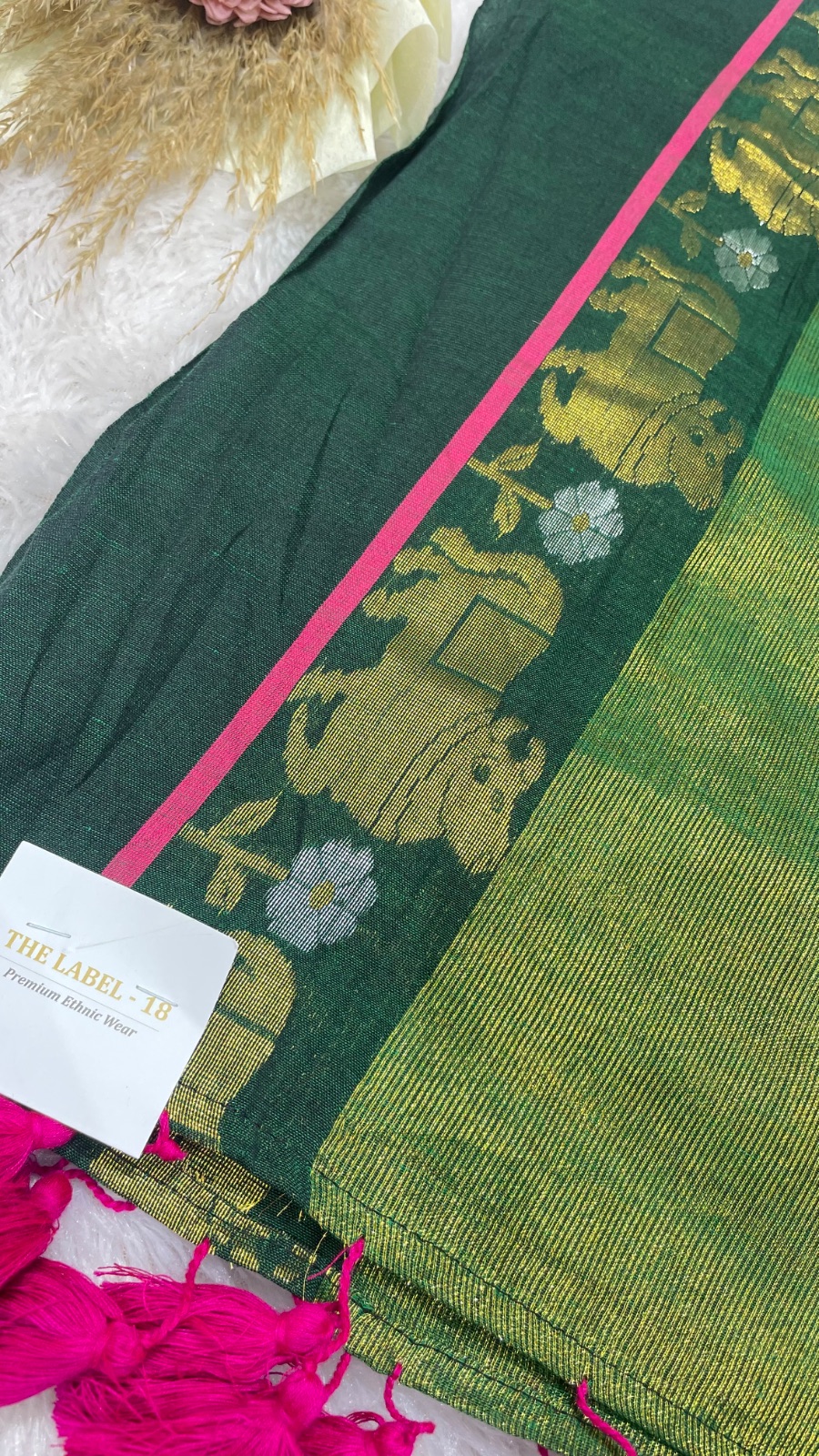Cow pattern cotton saree angle 4