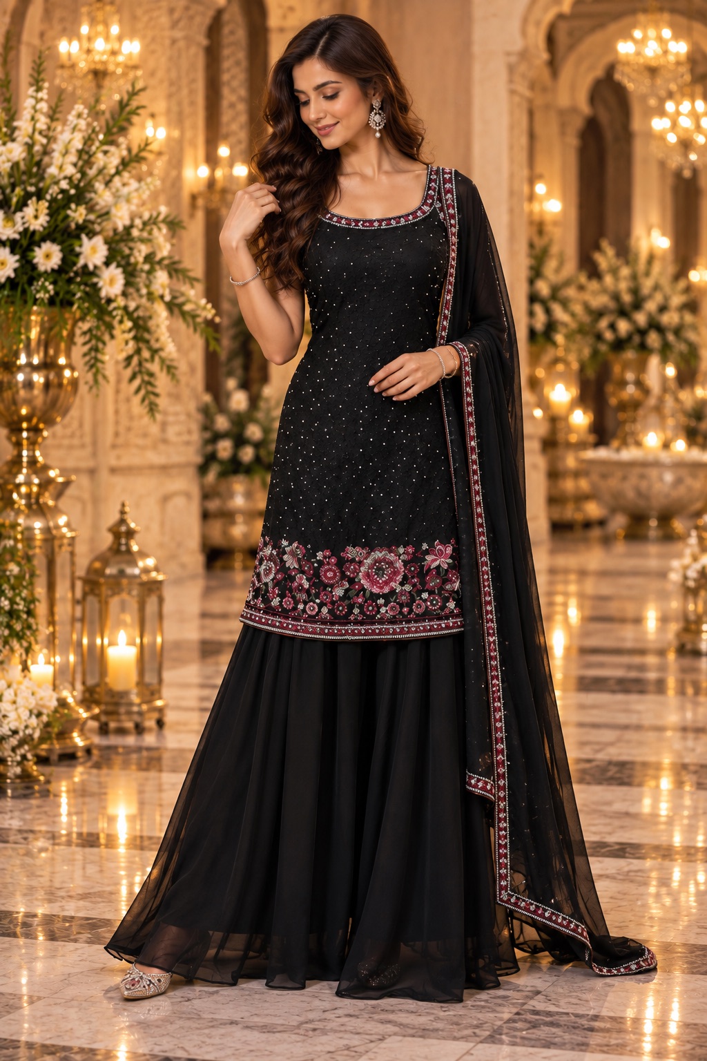 Black kurti set