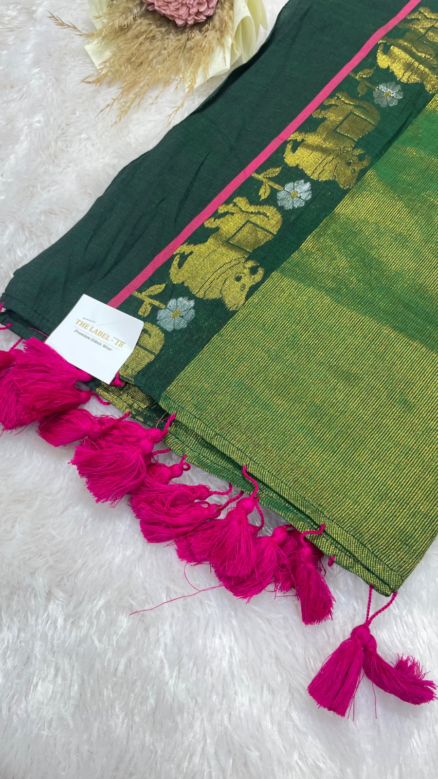 Cow pattern cotton saree