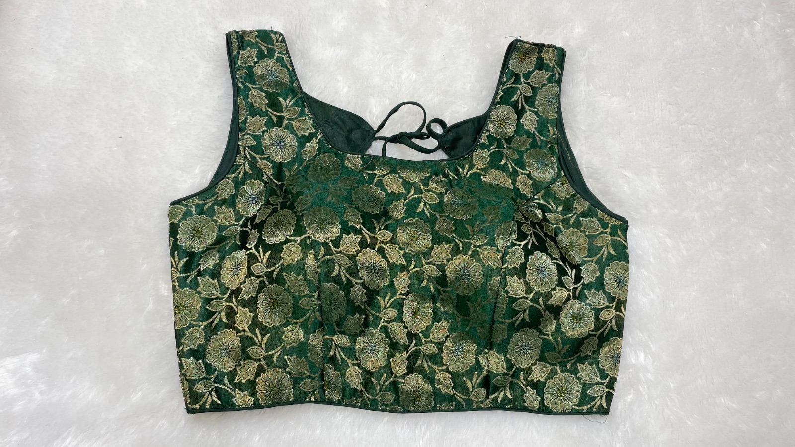 Brocade blouse in Forest Green