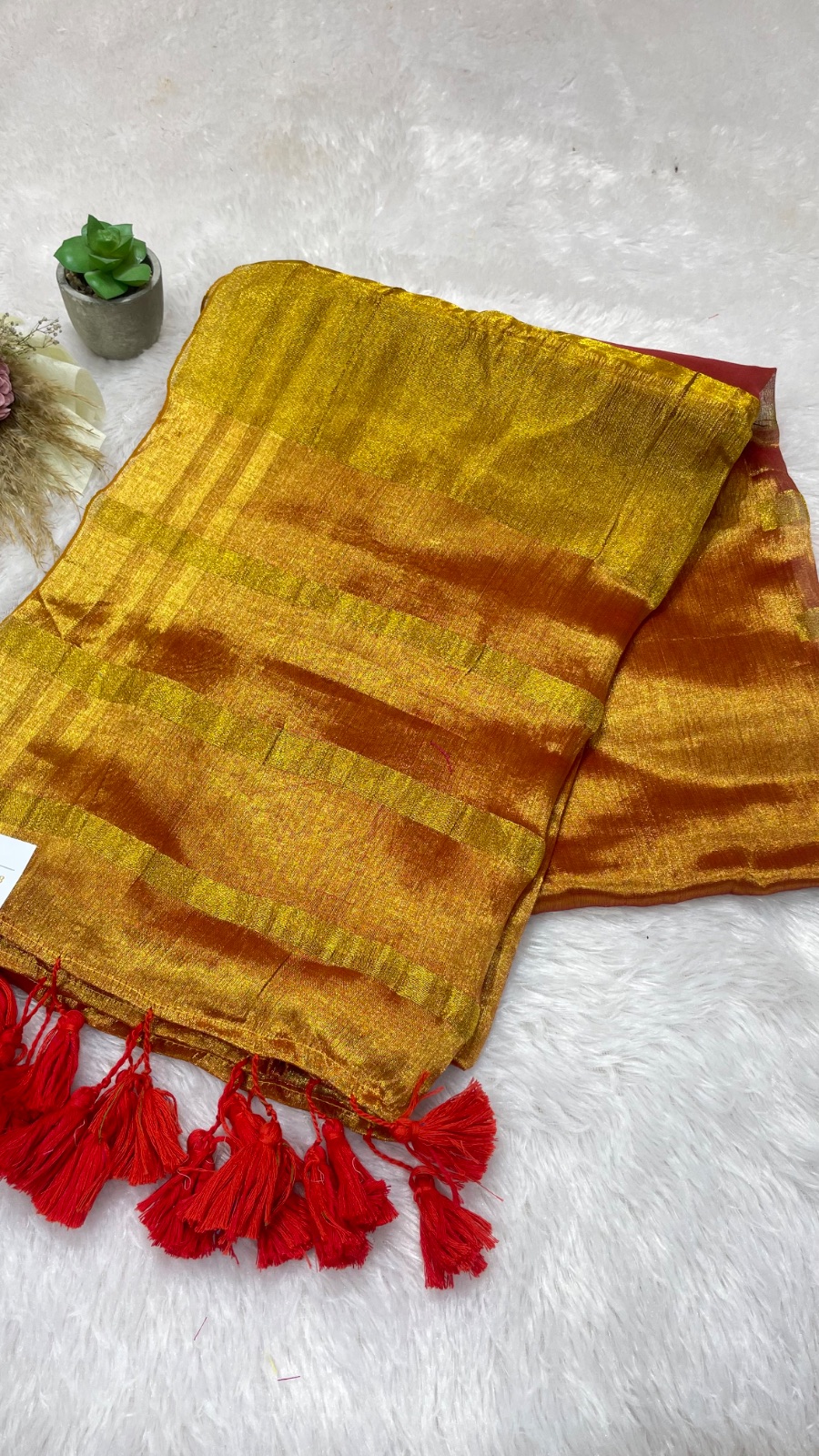 Golden sheen saree