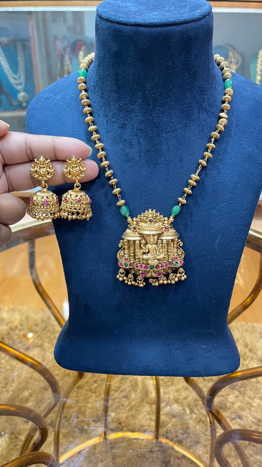 Lakshmi design with temple style necklace