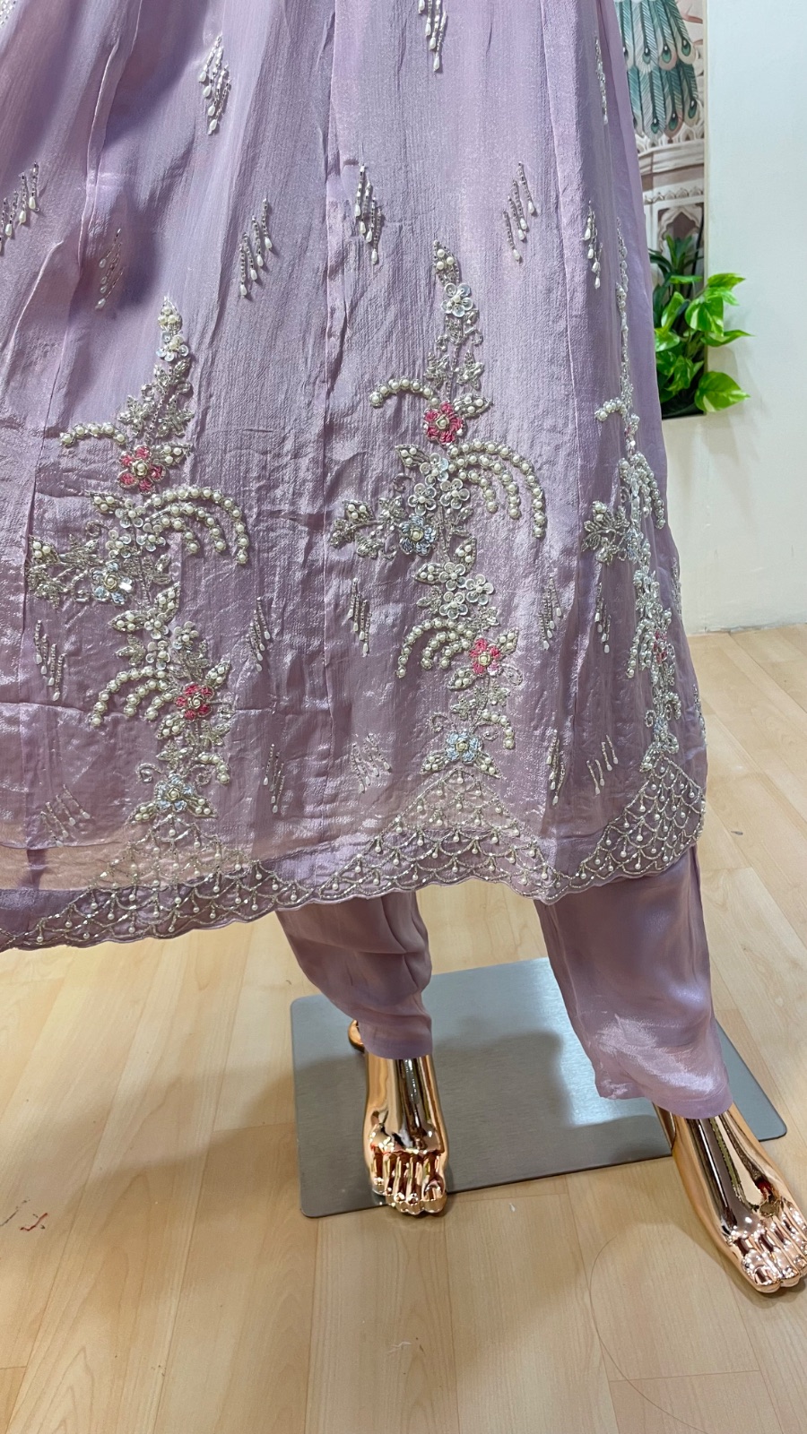 Light lavender Anarkali dress angle 4