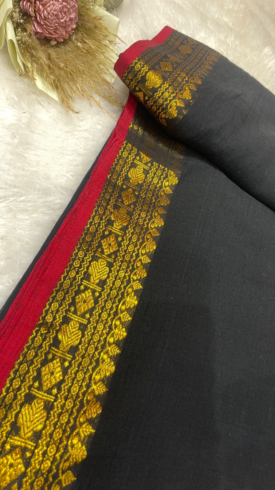 Black cotton saree angle 3