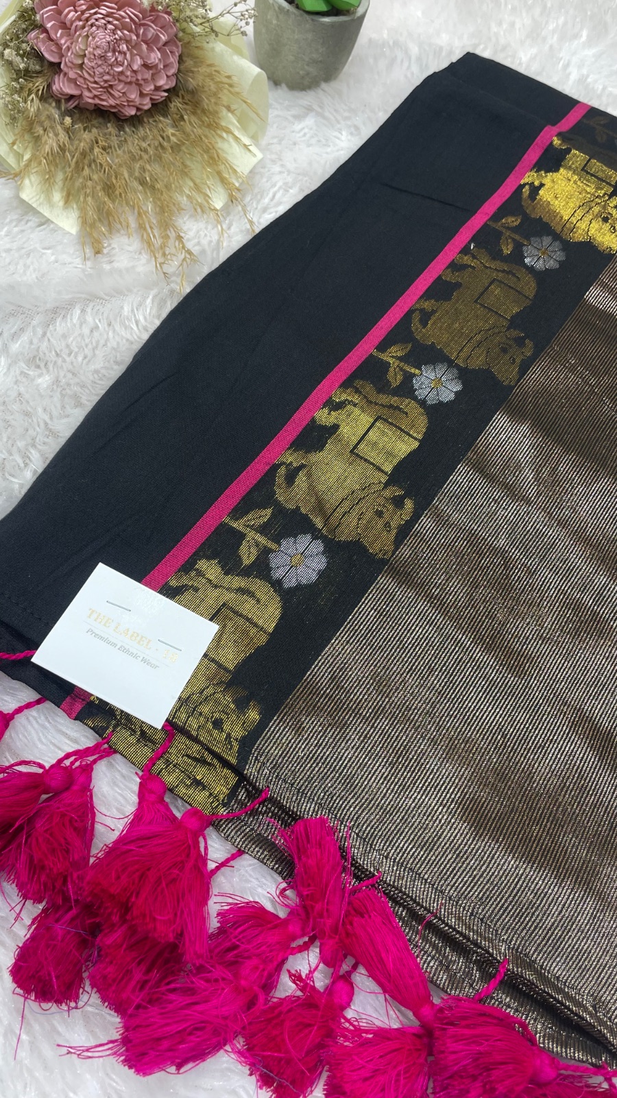 Cow pattern cotton saree angle 4