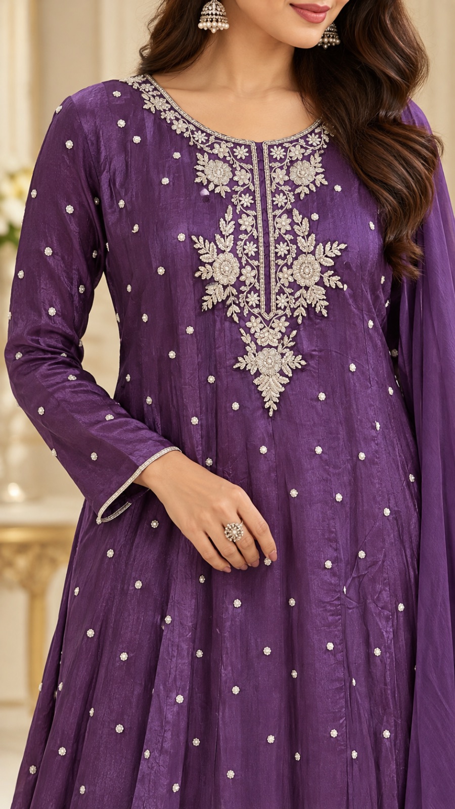 Grape wine party wear dress