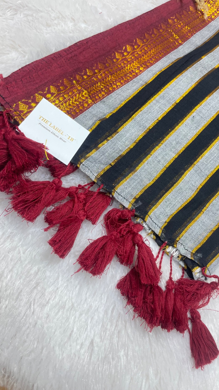 Grey colour cotton saree