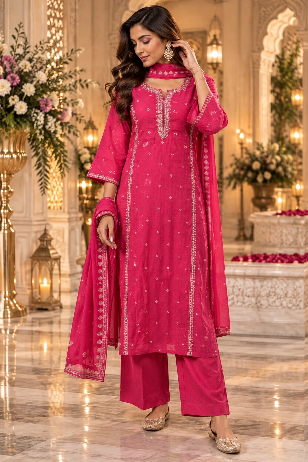 Pink kurti set