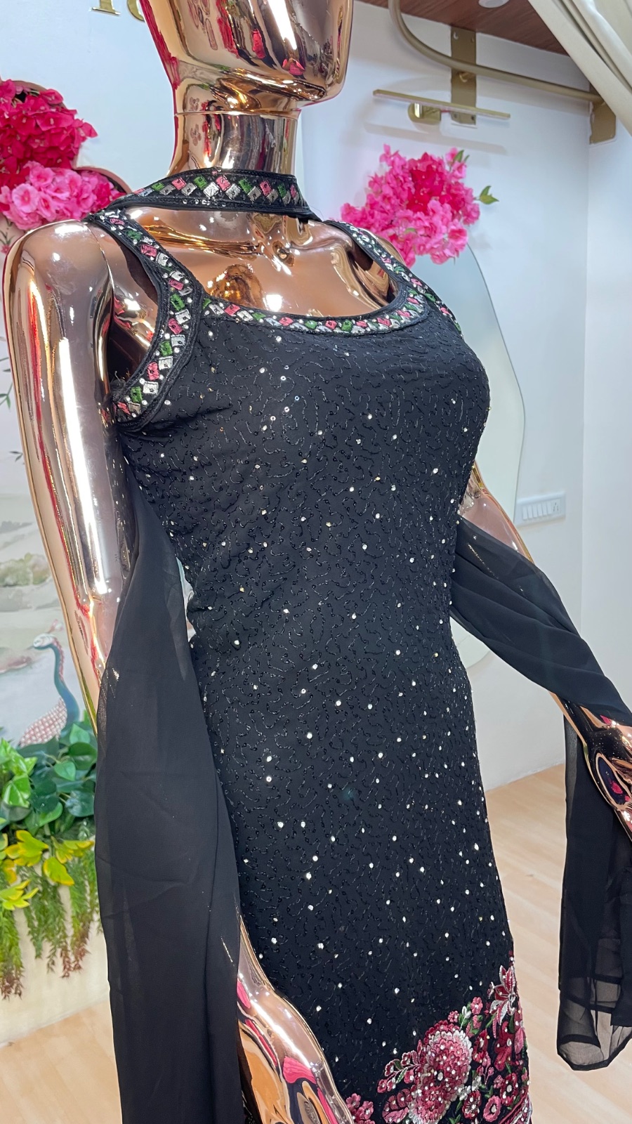 Black kurti set angle 2