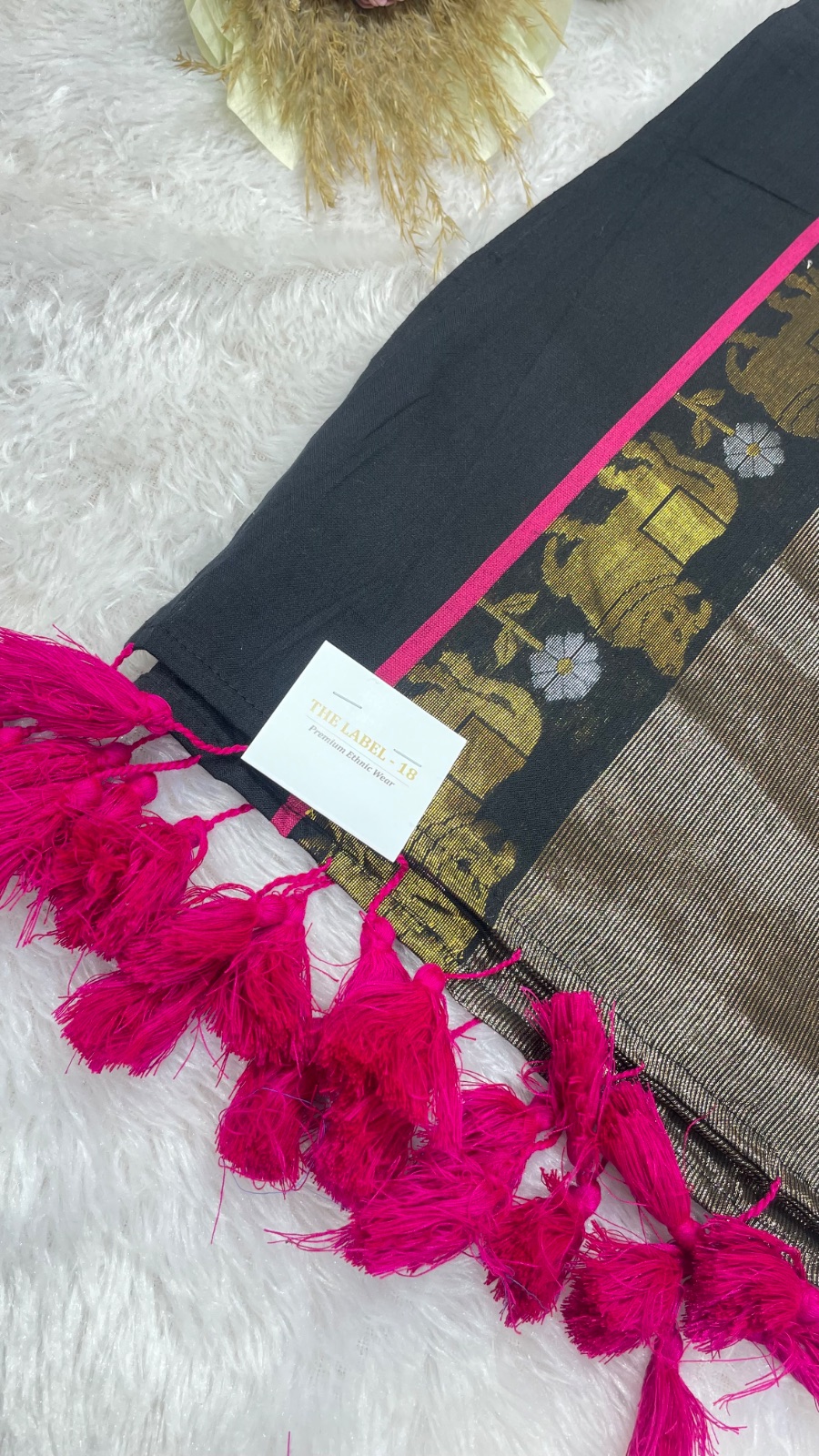Cow pattern cotton saree