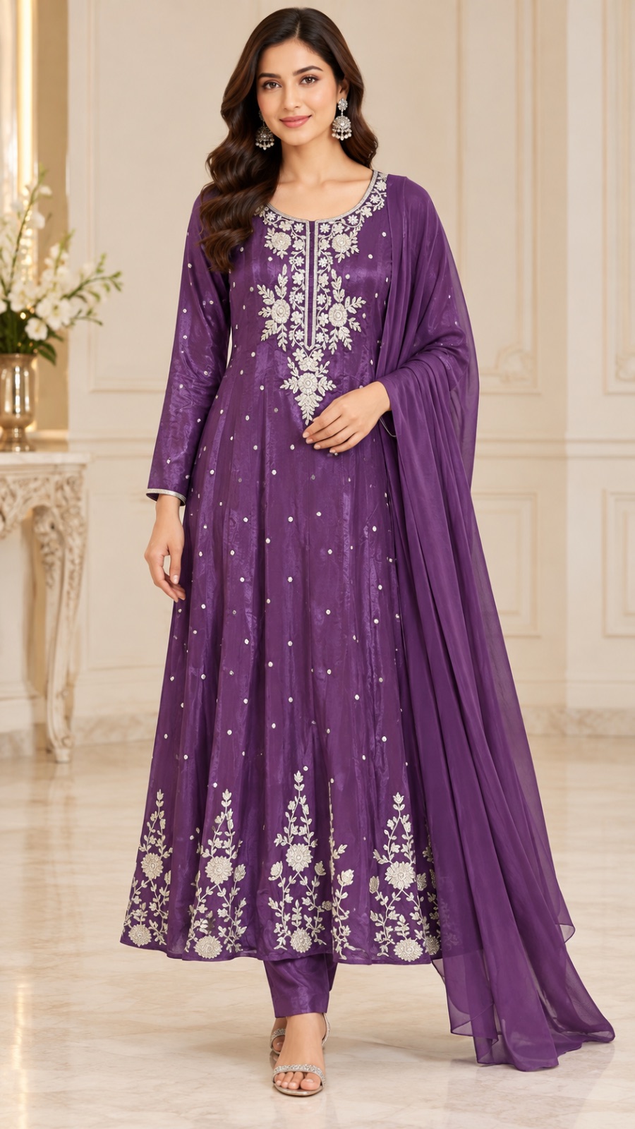 Grape wine party wear dress angle 4