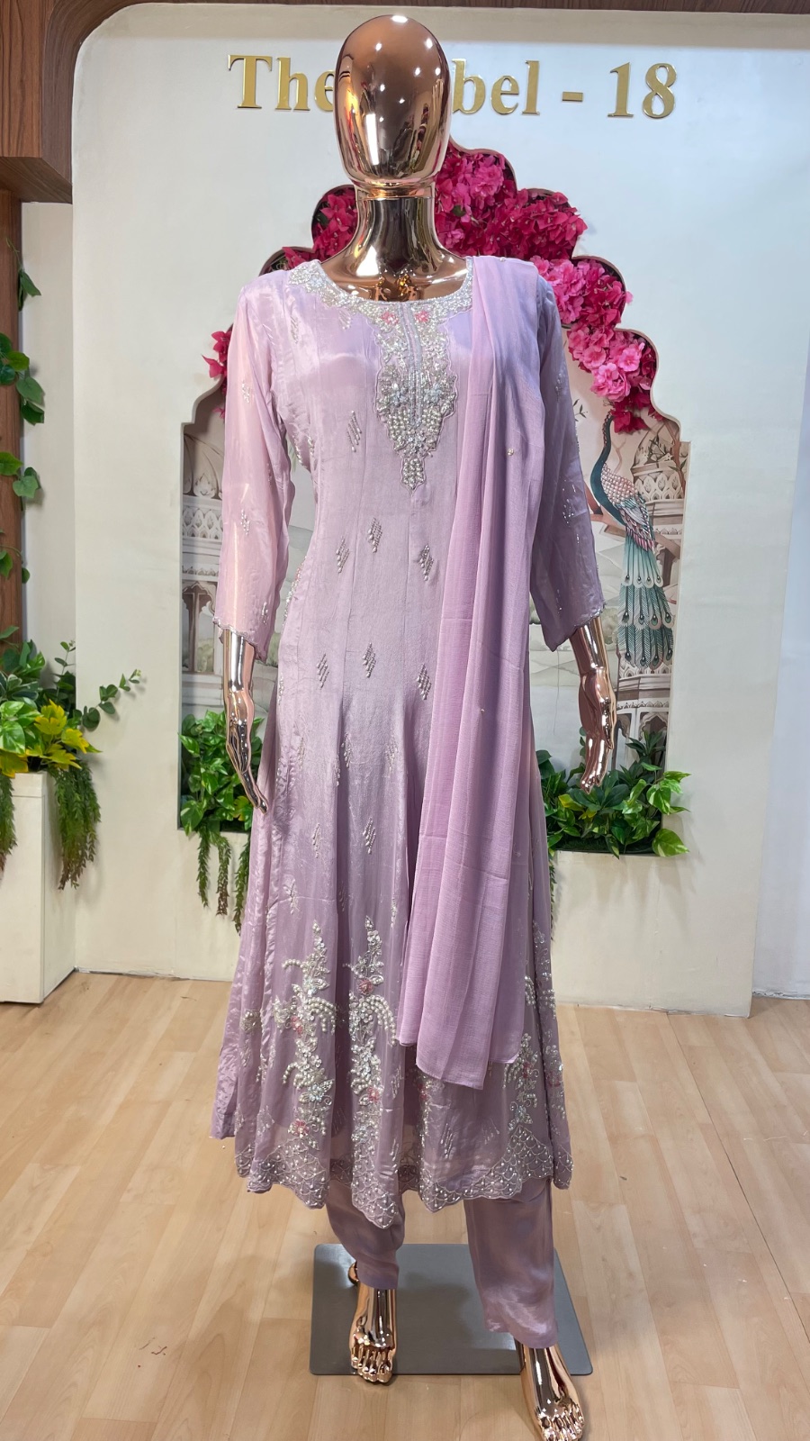 Light lavender Anarkali dress