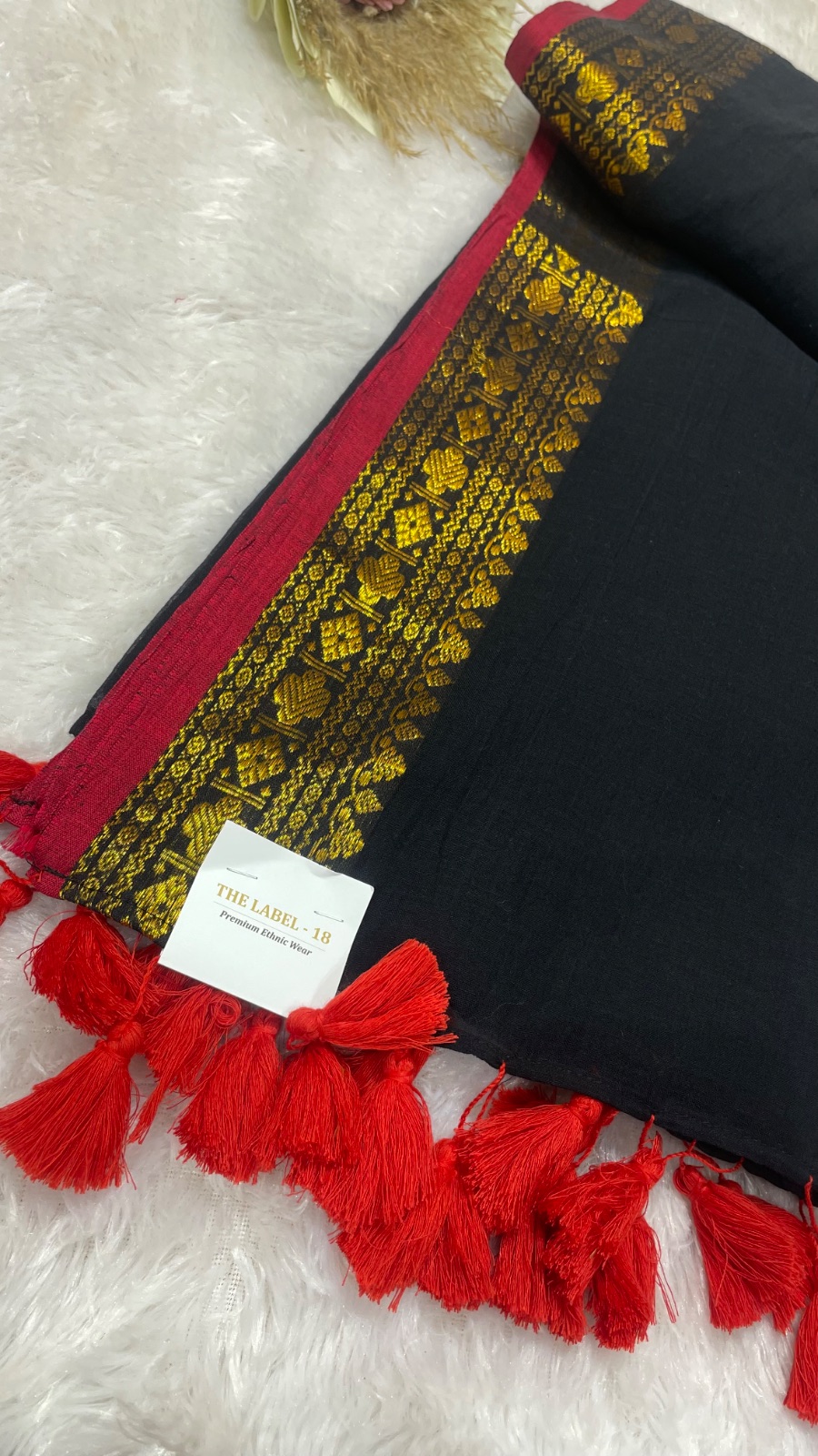 Black cotton saree angle 2