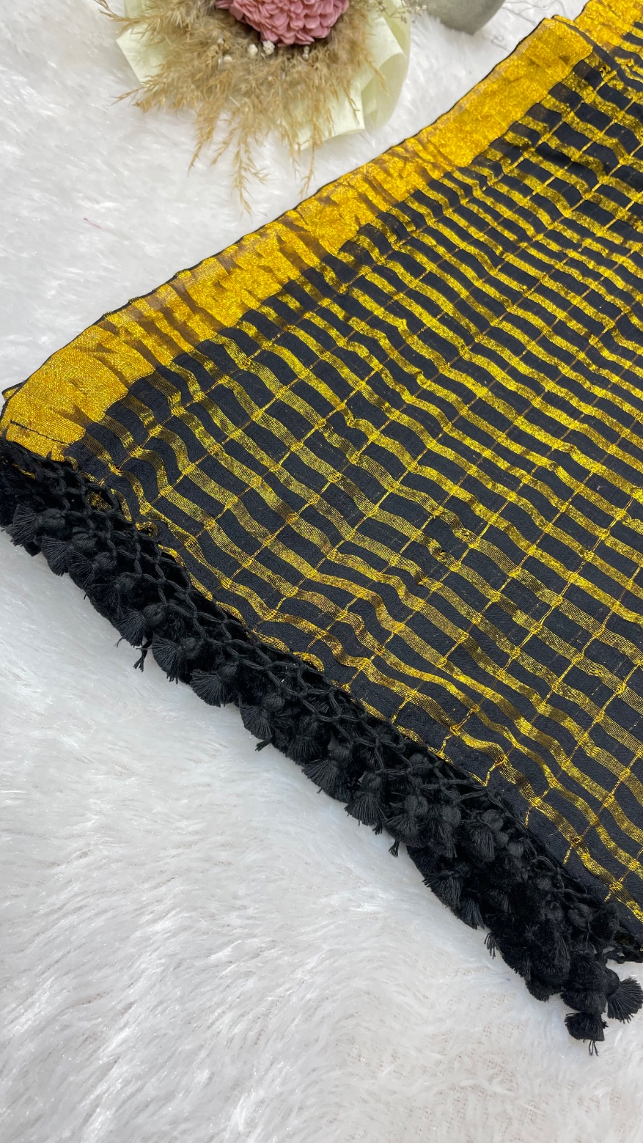 Checks cotton saree angle 5