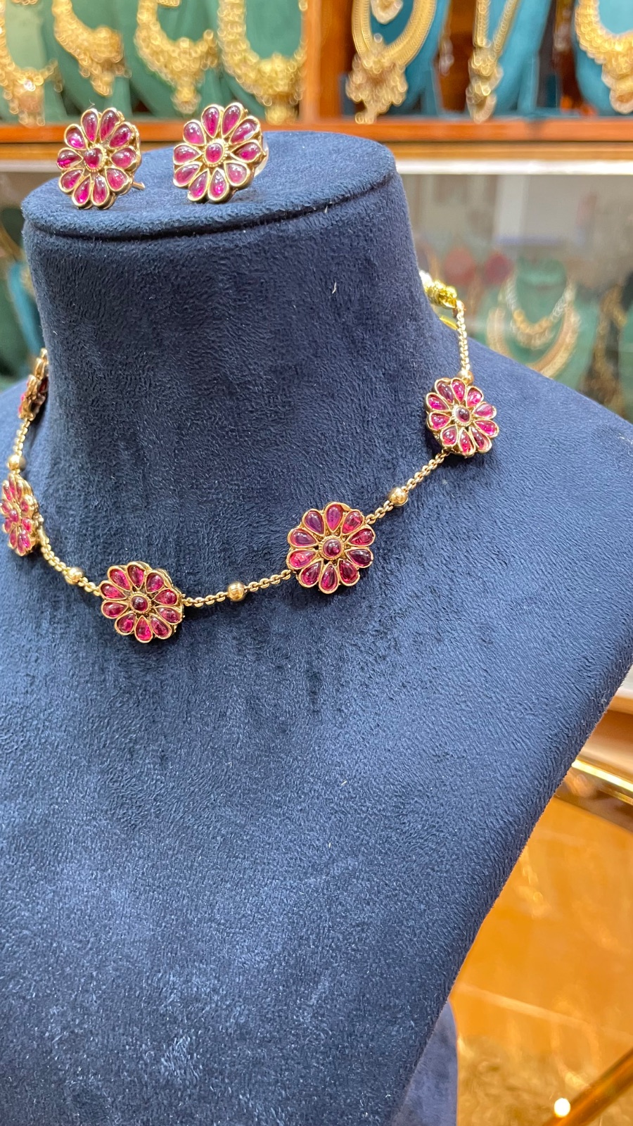pink stones with flower design angle 3