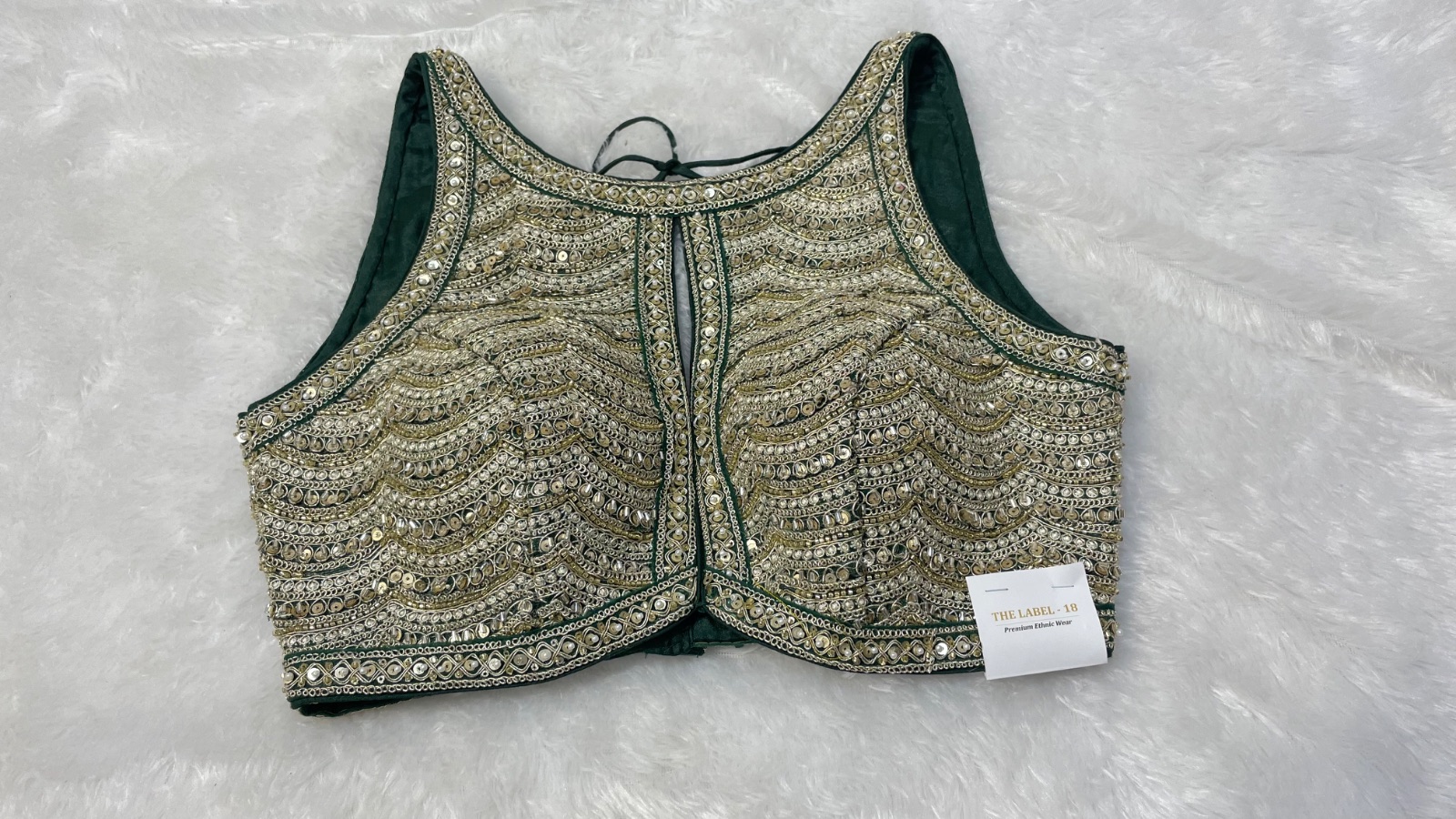 Green worked blouse angle 2