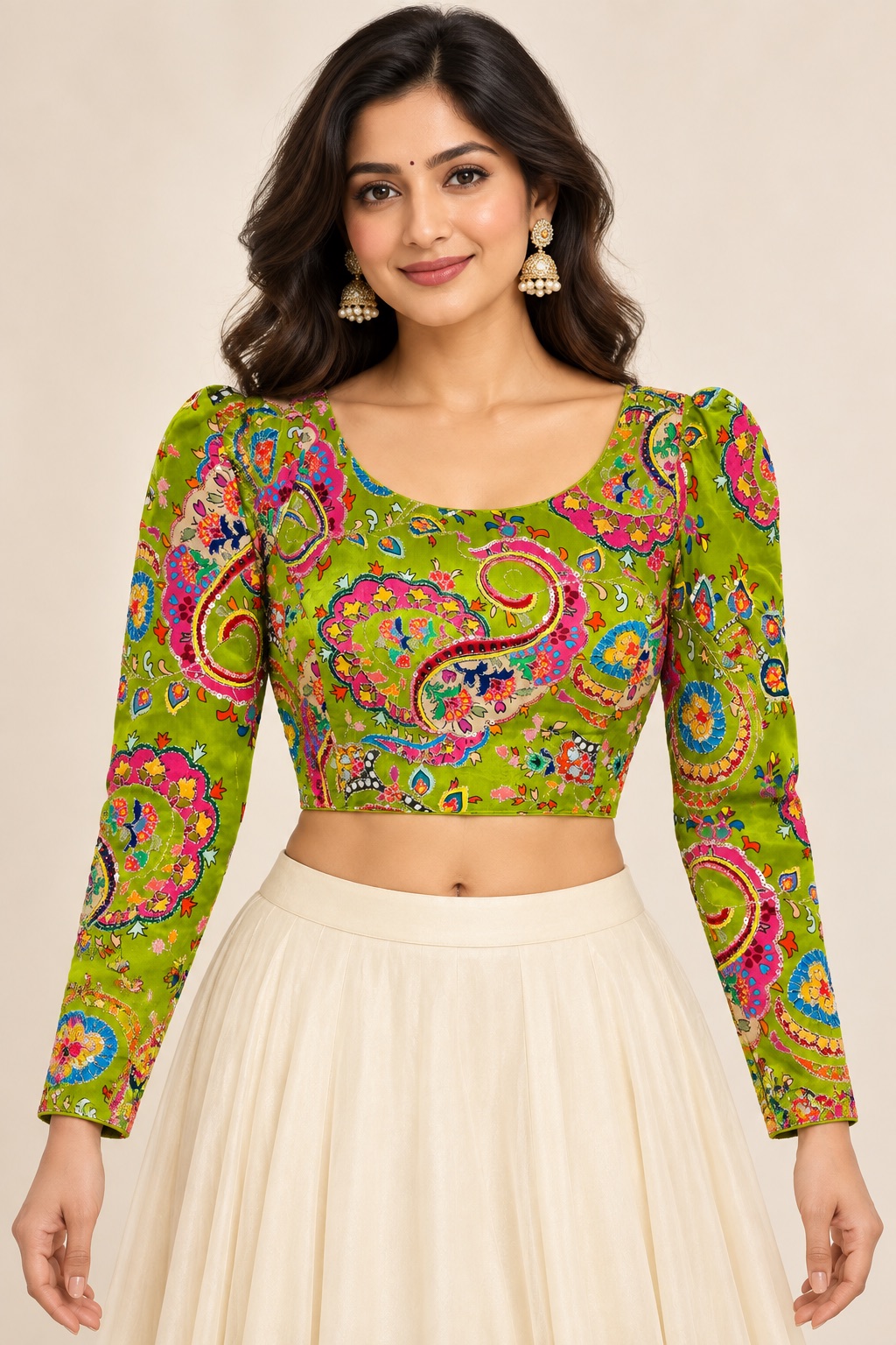 Kalamkari full sleeves blouse