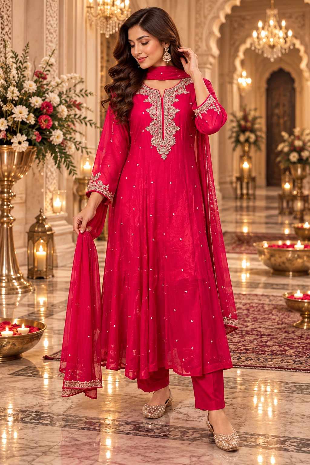 Pink Anarkali dress