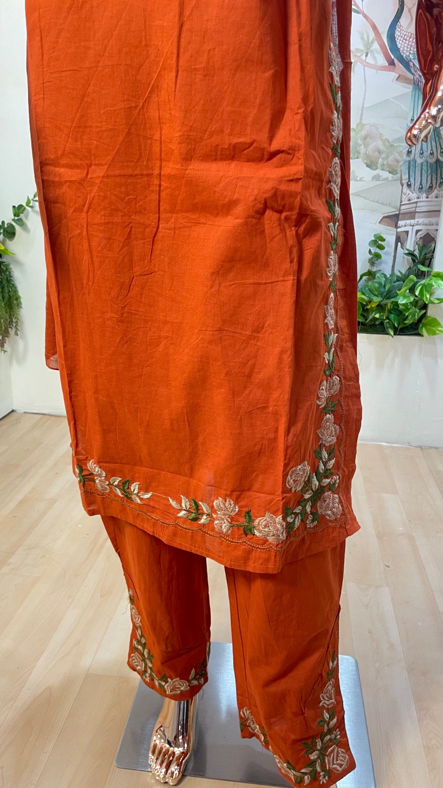 Orange kurti set angle 4