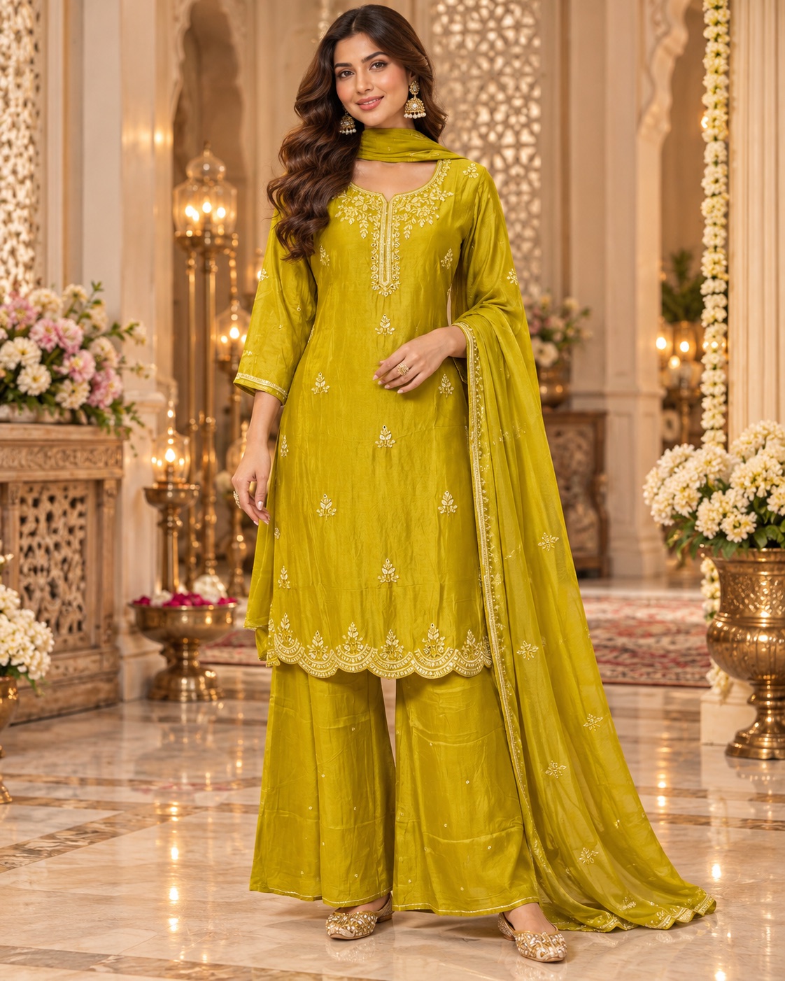Mustard yellow kurti set