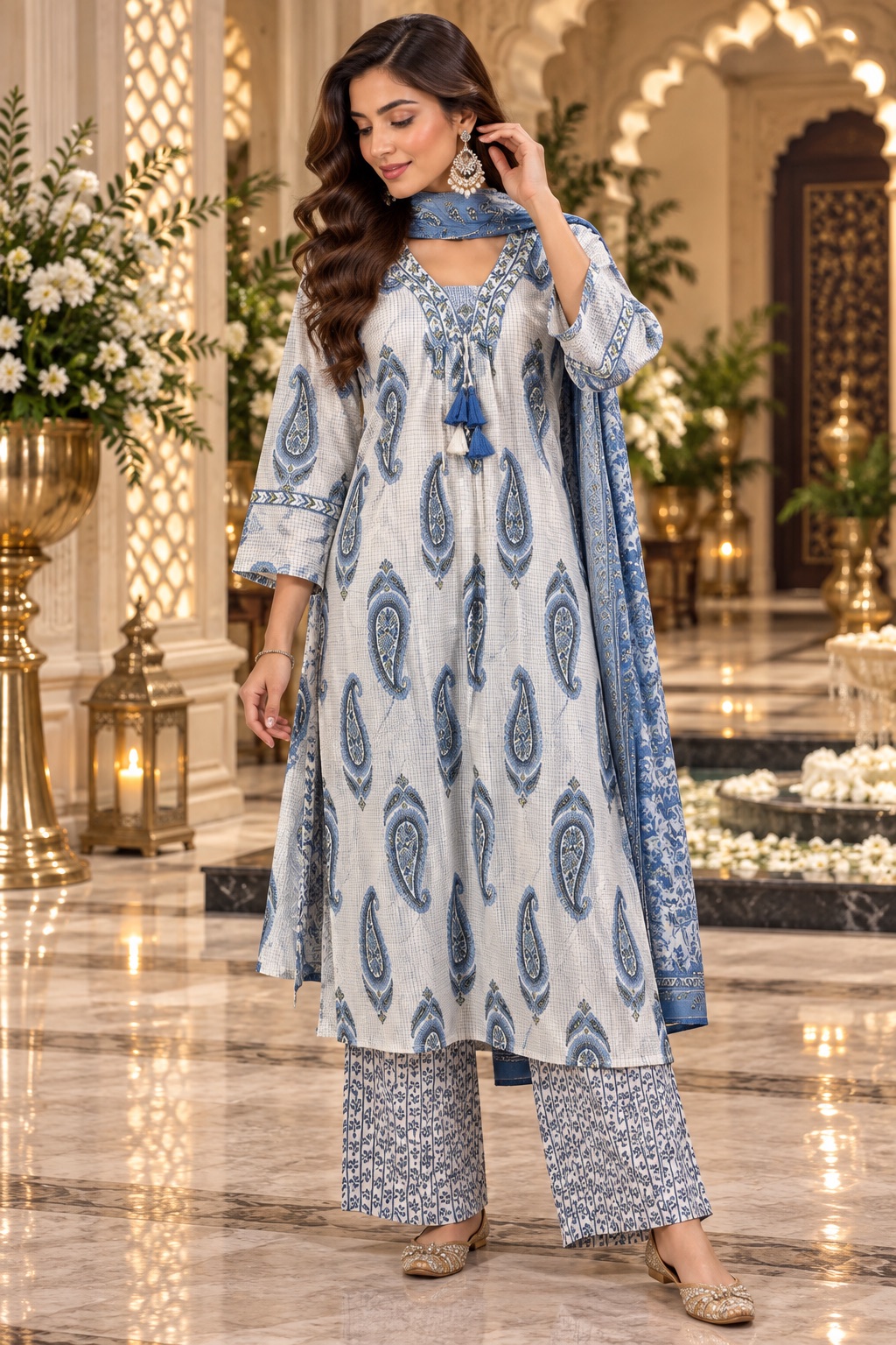 Checks kurti set
