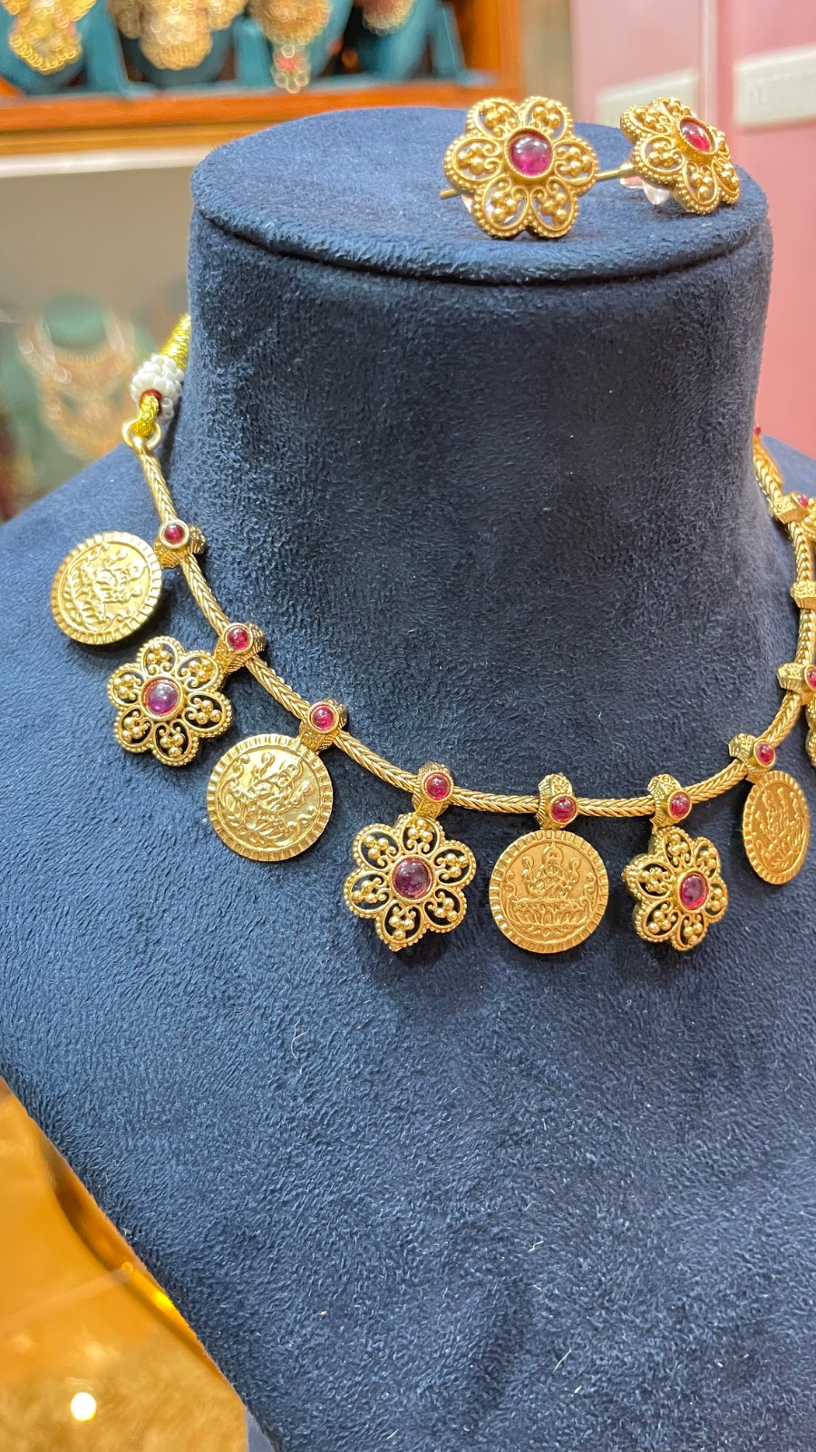 Lakshmi Kasu Necklace angle 2
