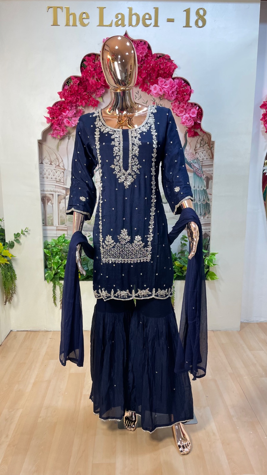 Blue kurti set angle 2