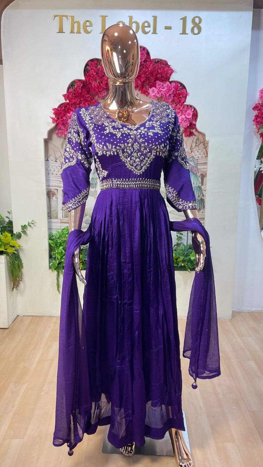 Long umbrella dress in Violet