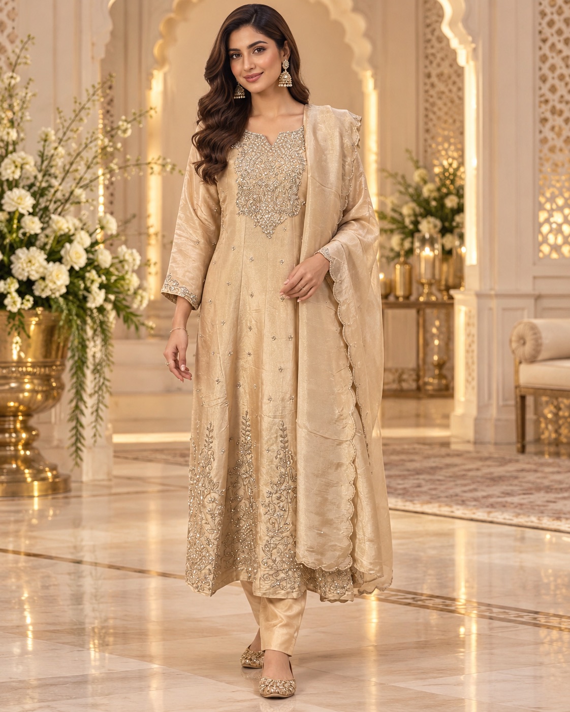 Gold Anarkali dress