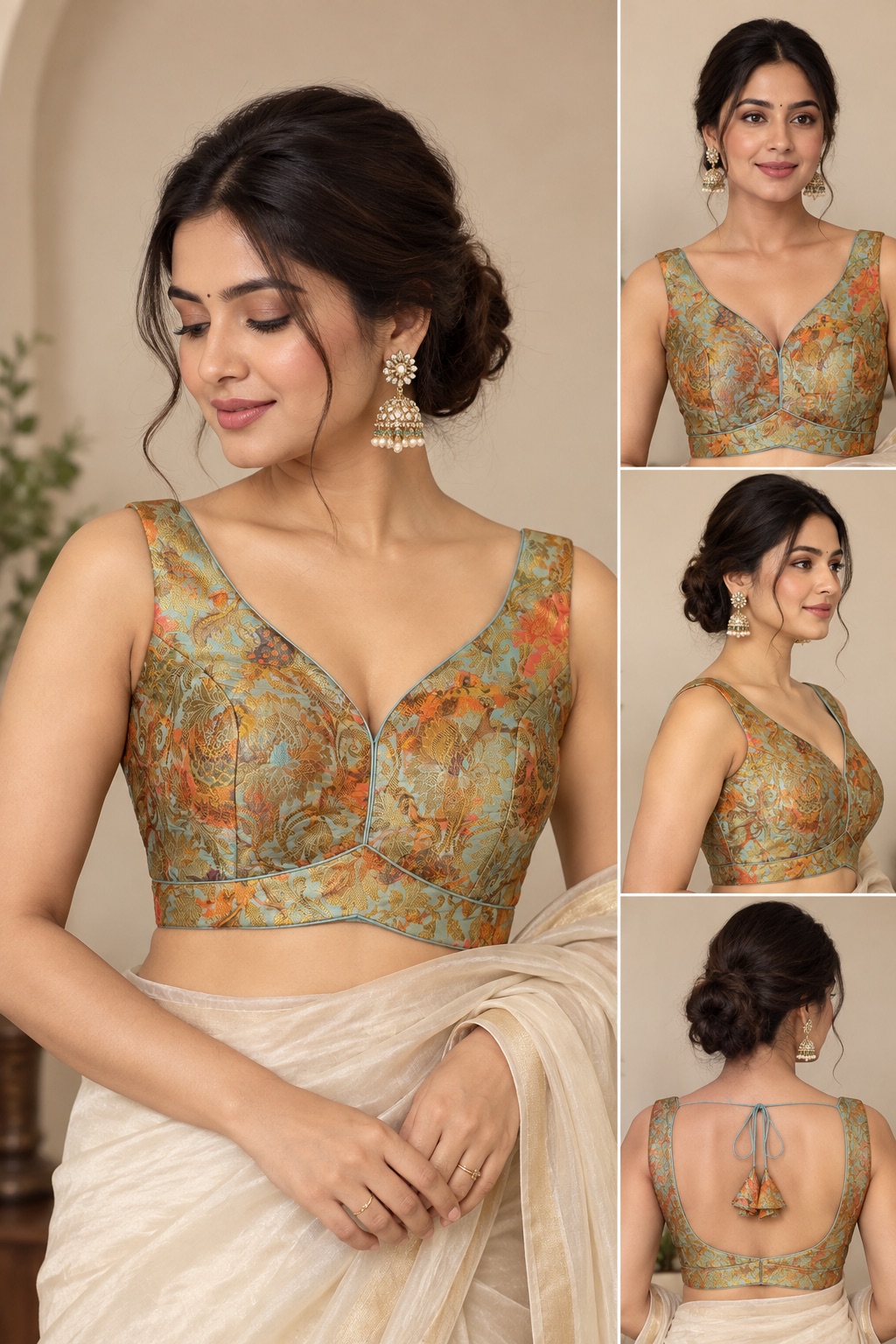 Multicolour Brocade blouse