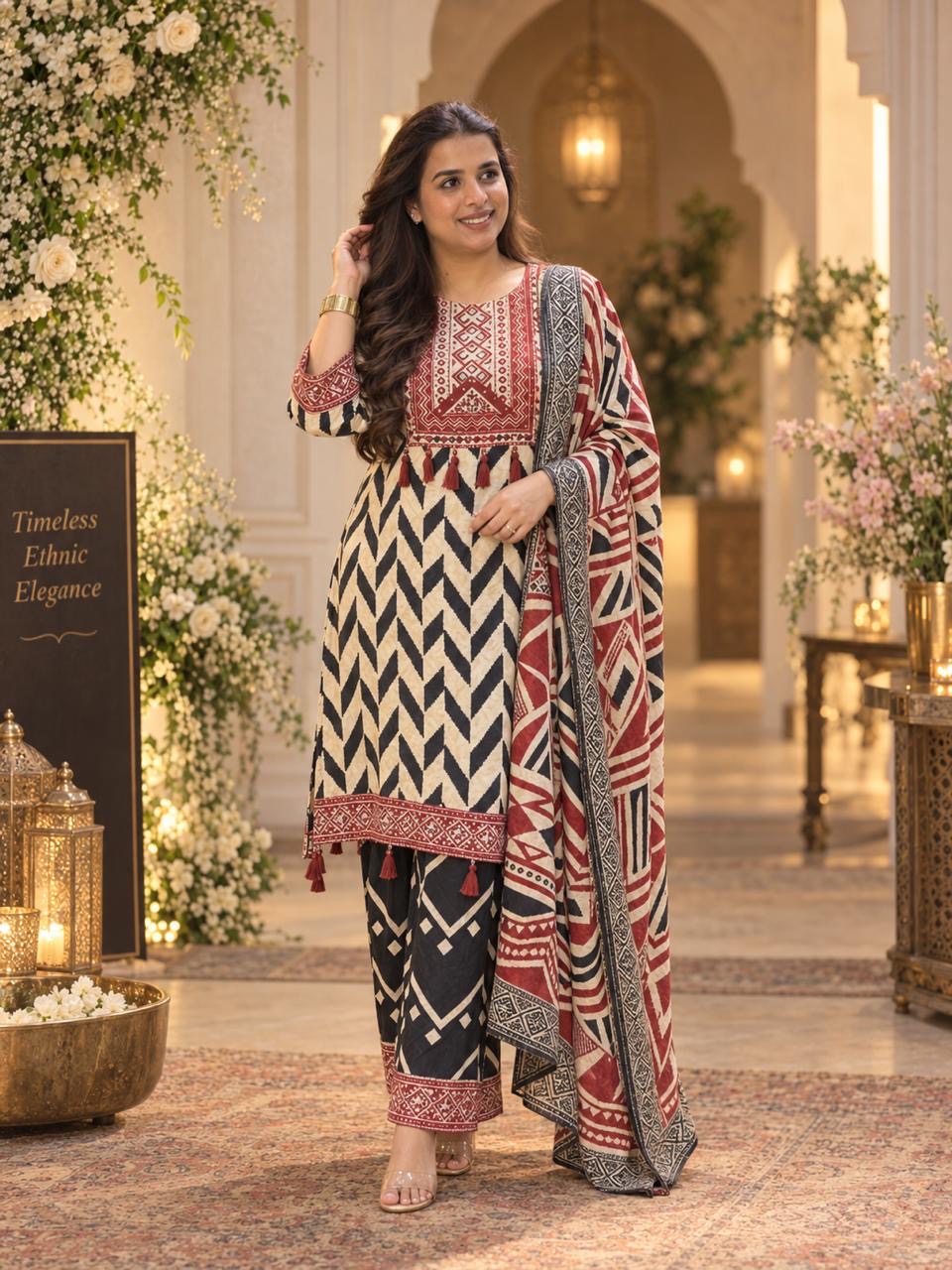 Pure crepe kurti set