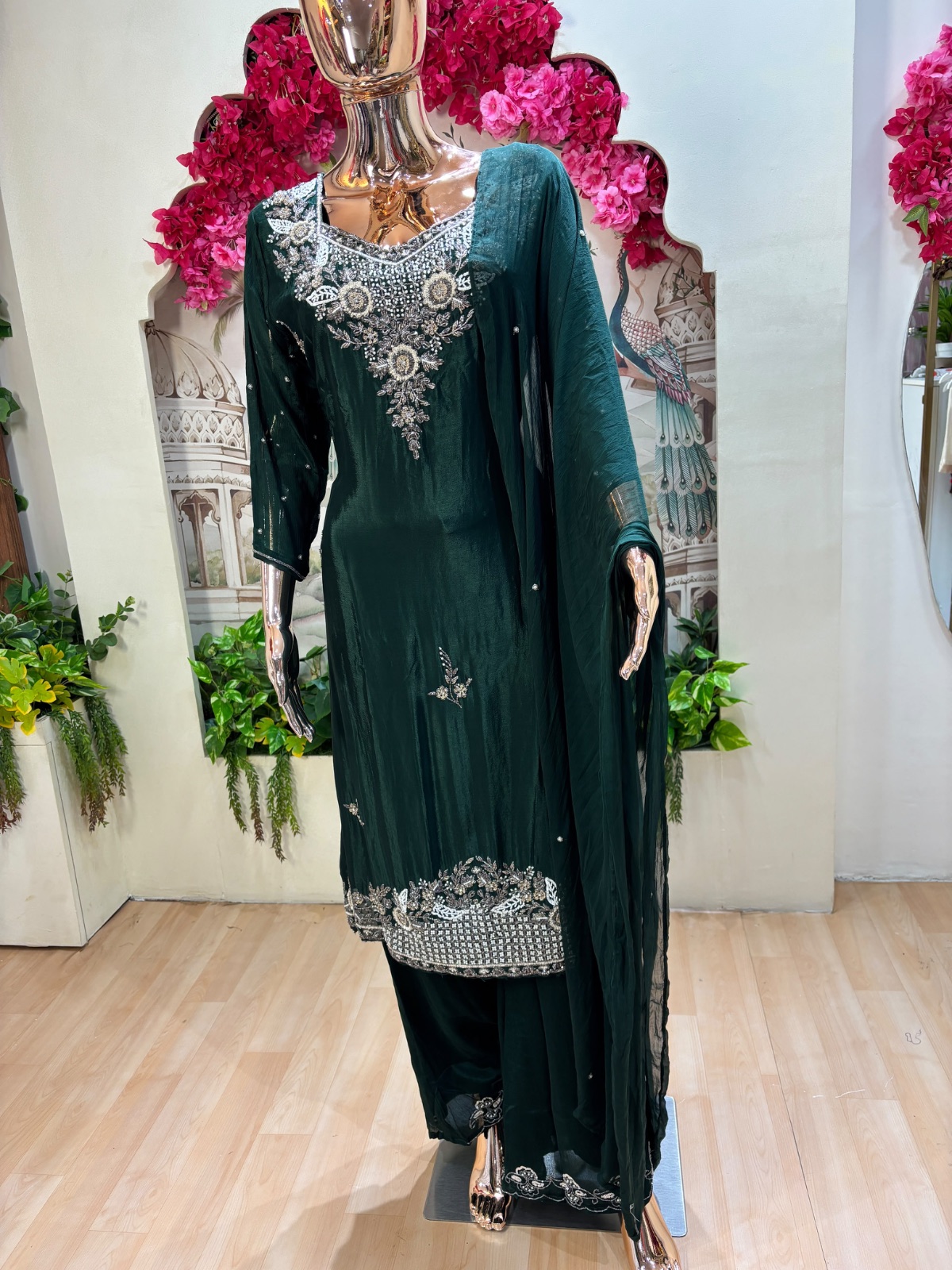 Dark Green kurti set