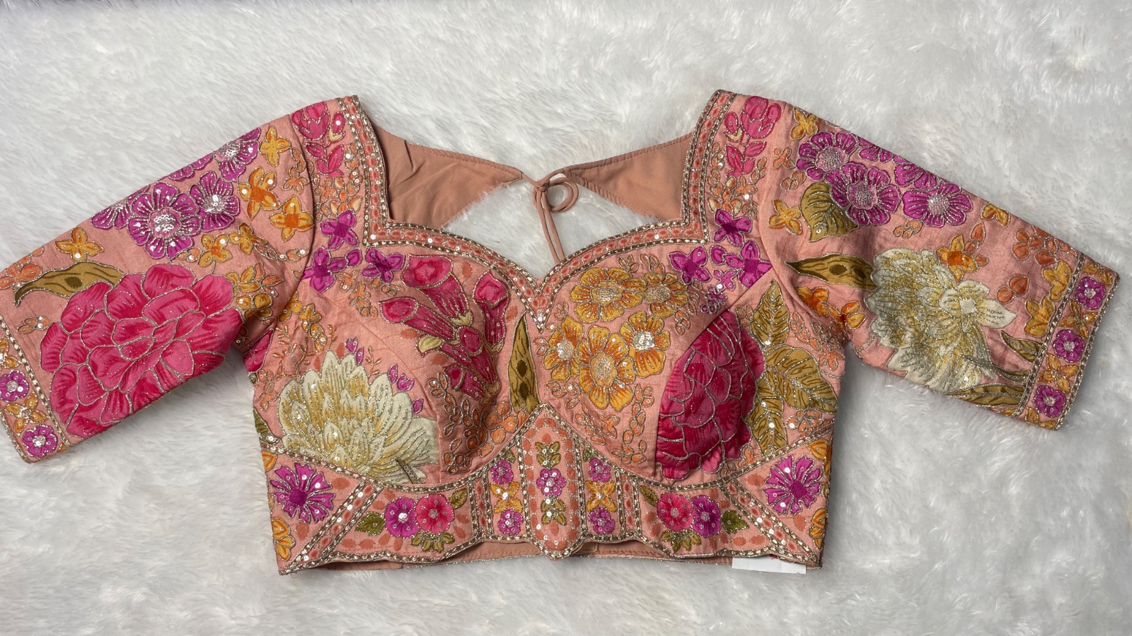 Floral blouse in Salmon Pink