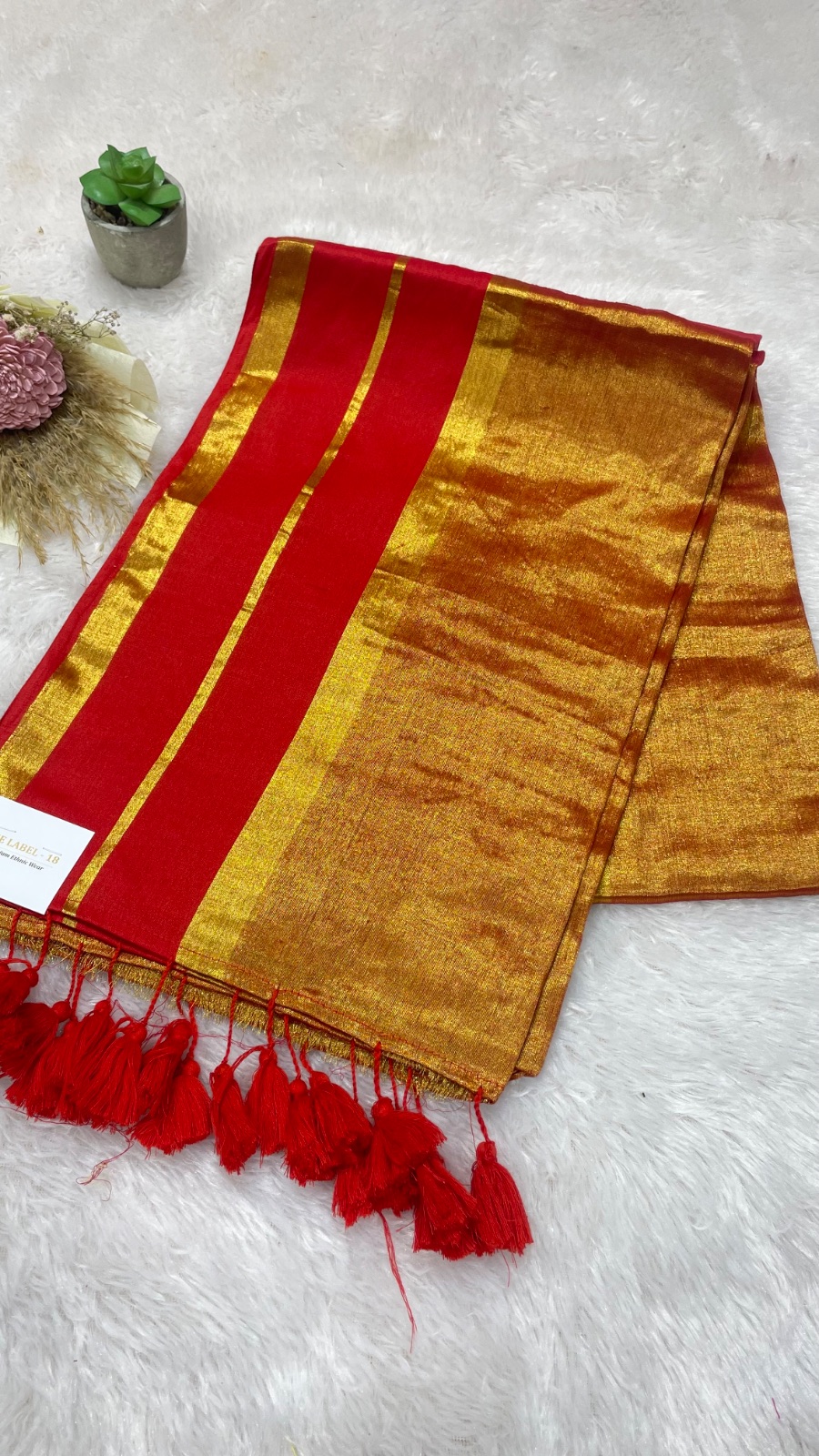 Reddish with gold saree angle 4