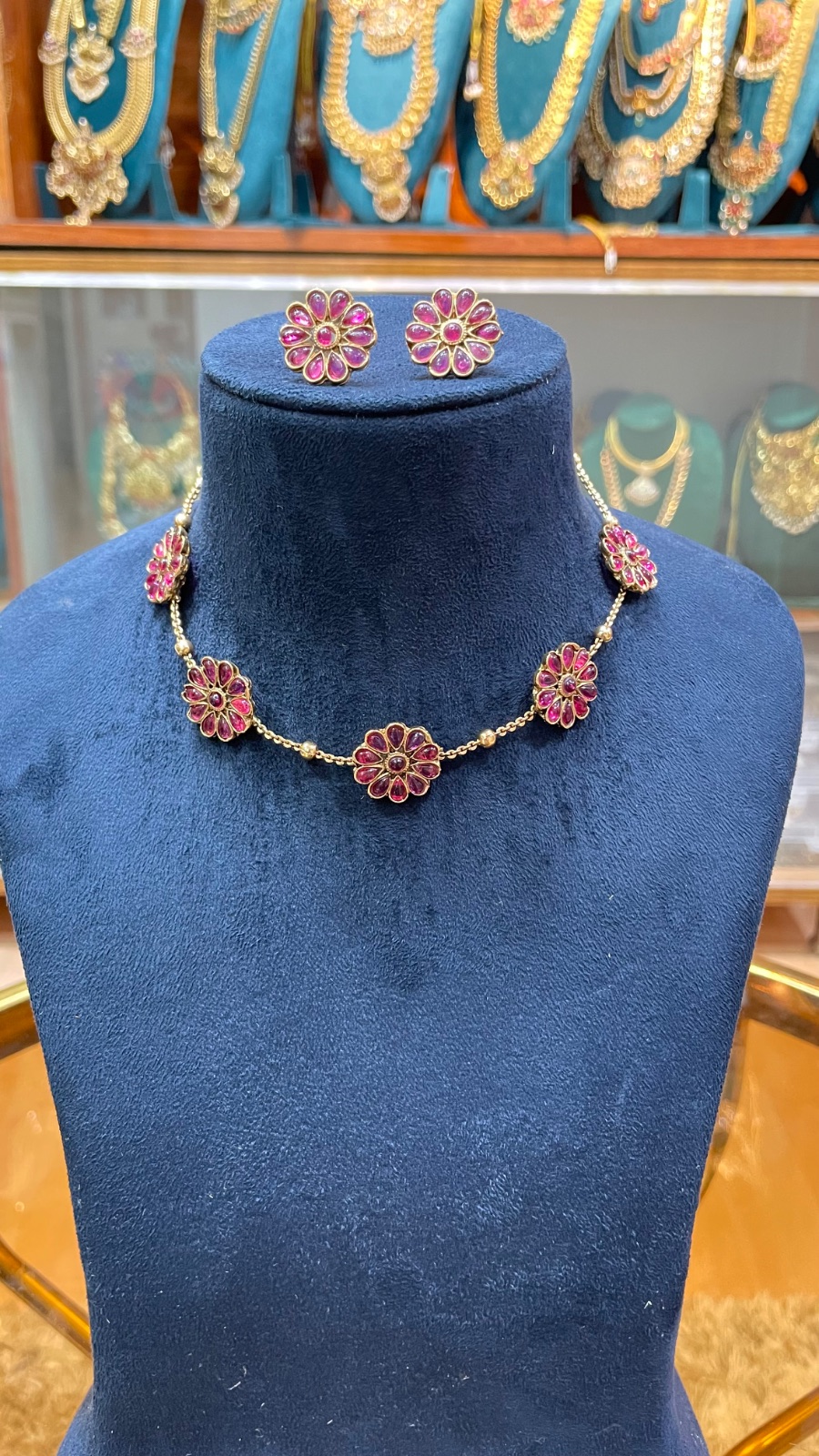 pink stones with flower design