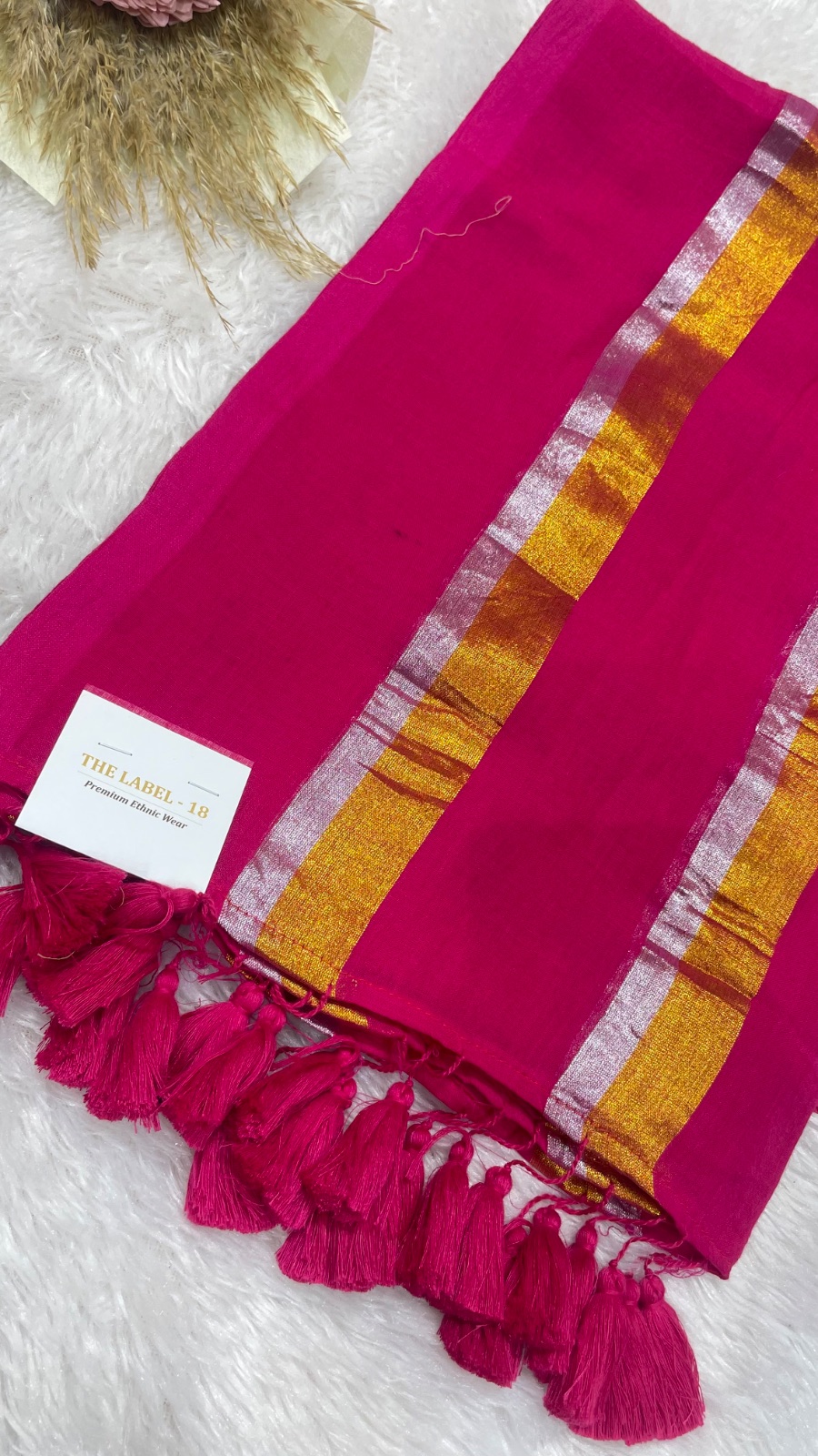 Pink cotton saree angle 3