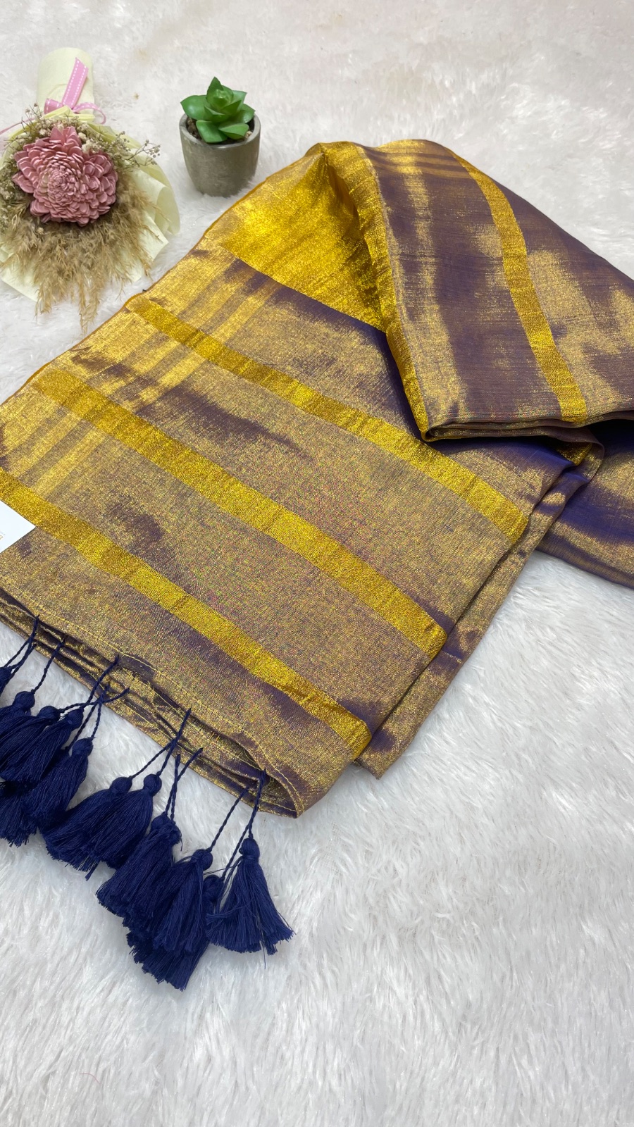 Golden sheen navy blue angle 2
