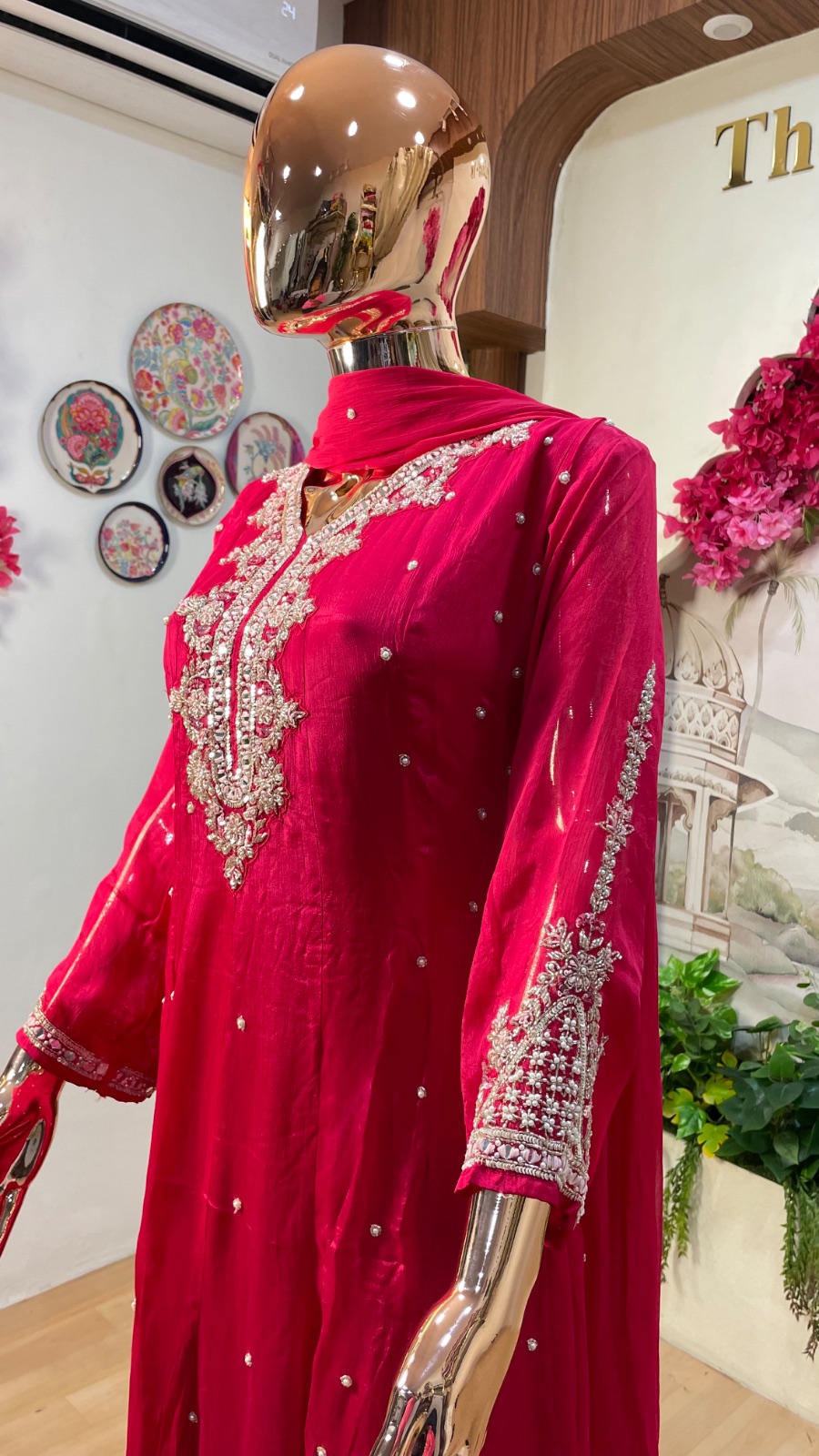 Pink Anarkali dress angle 5