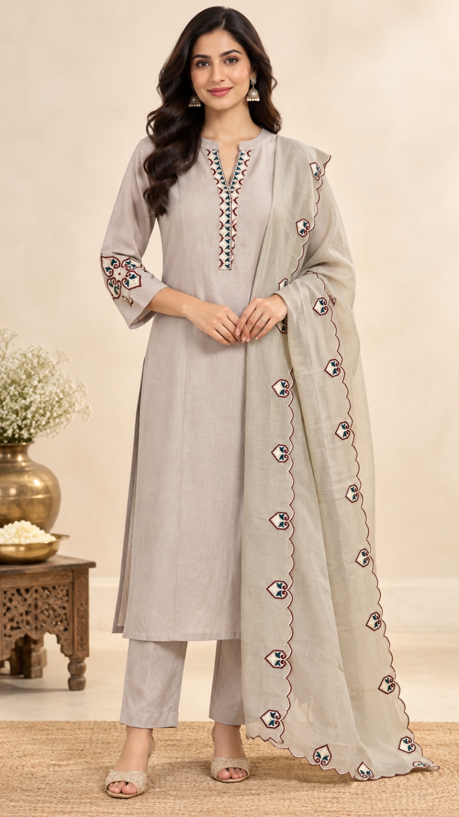 Light grey Lenin dress