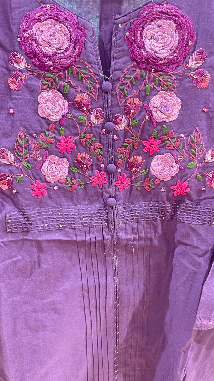 Flower embroidery Cotton dress angle 2
